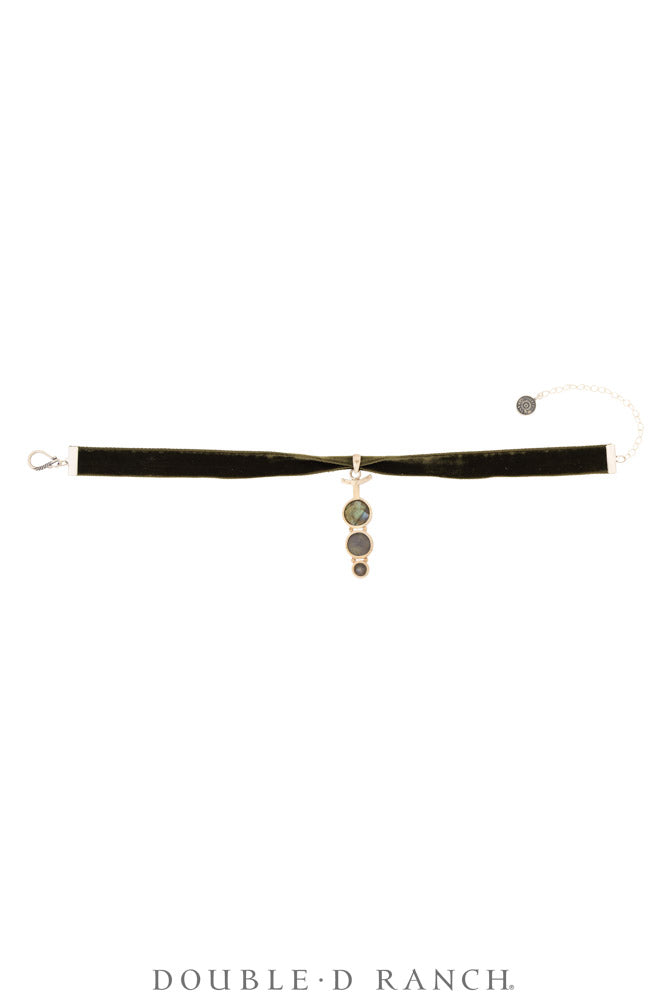 Necklace, Pendant, Margeaux Ribbon With Labradorite & Semi-Precious Stones, Hallmark, Contemporary, 3995C