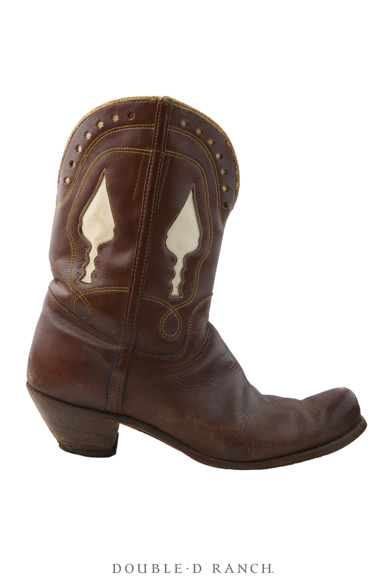 Boot, Vintage, Underlay, Stylized Spade, Snub Nose, Vintage, 1446