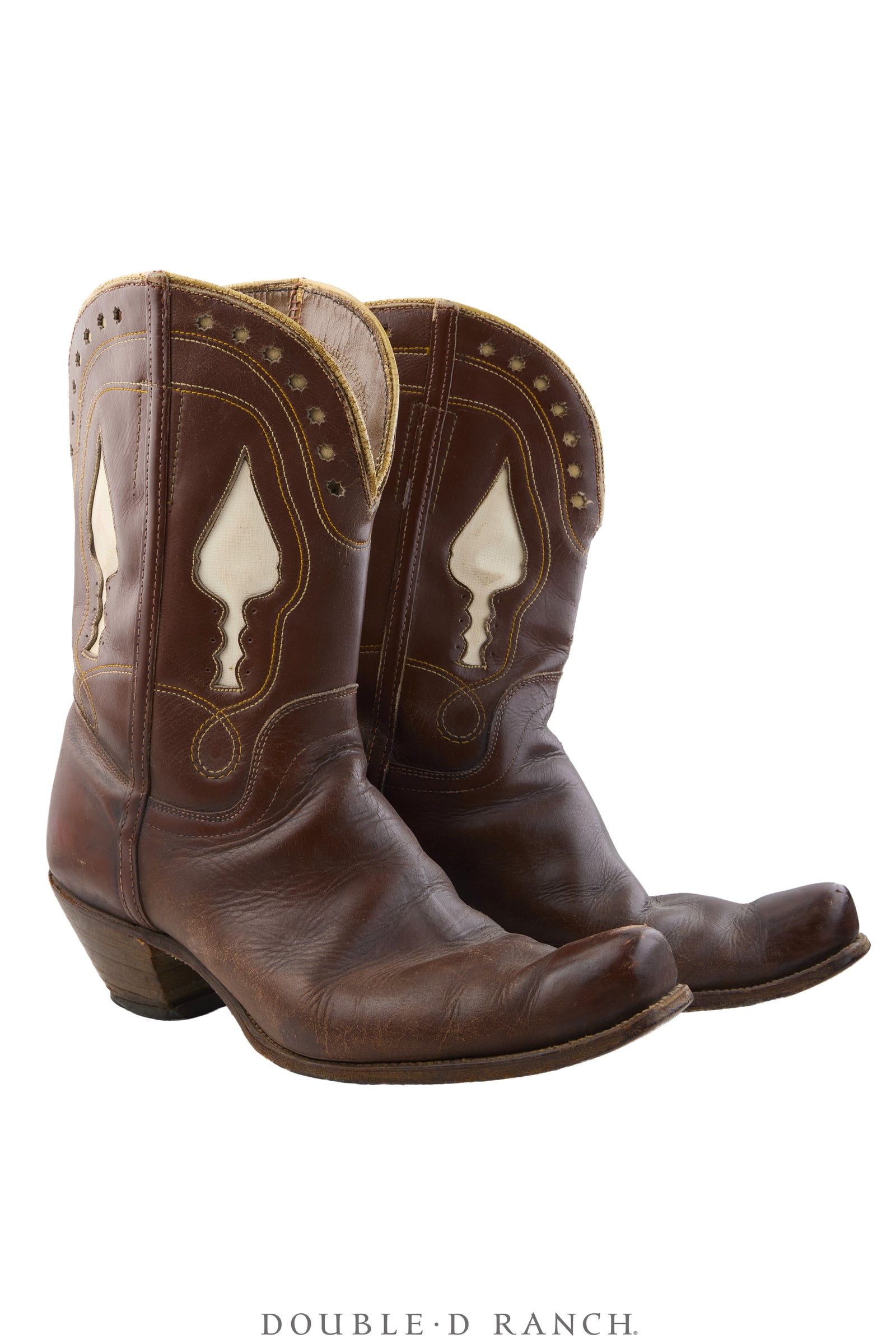 Boot, Vintage, Underlay, Stylized Spade, Snub Nose, Vintage, 1446