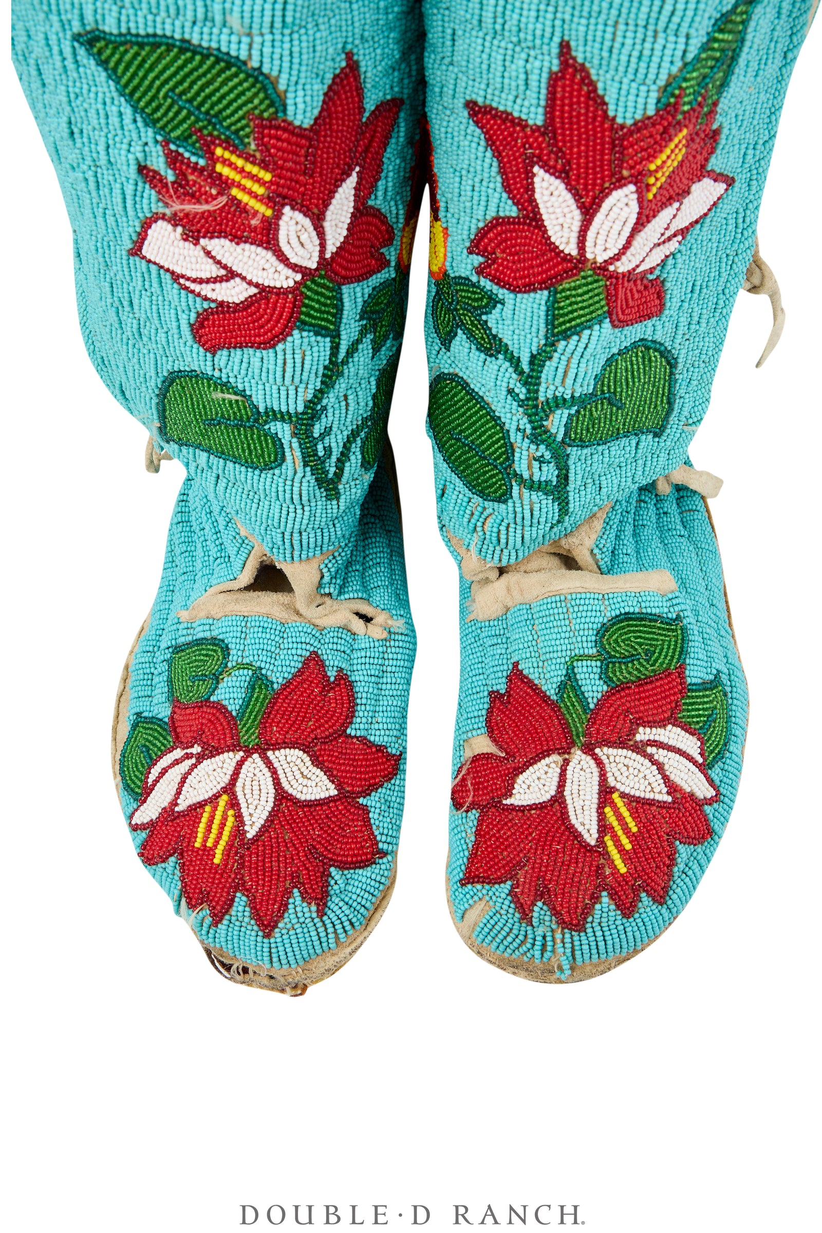 Miscellaneous, Artifact, Moccasins, Beaded, Northern Plains, Floral Motif, Tall, Vintage, 1408