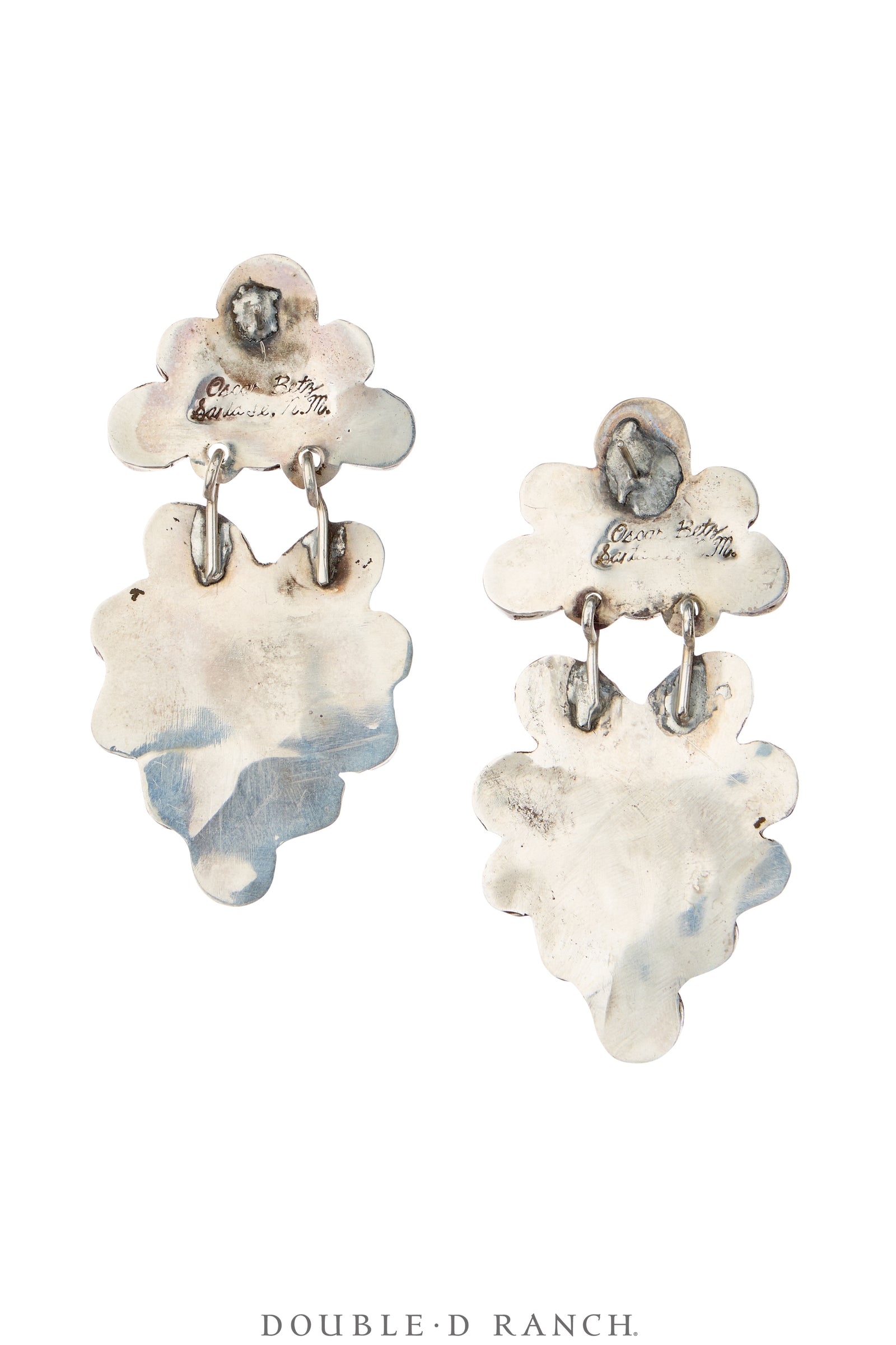 Earrings, Oscar Betz, Chandelier, Turquoise, Mother of Pearl, Coral, Hallmark, Contemporary, 2355