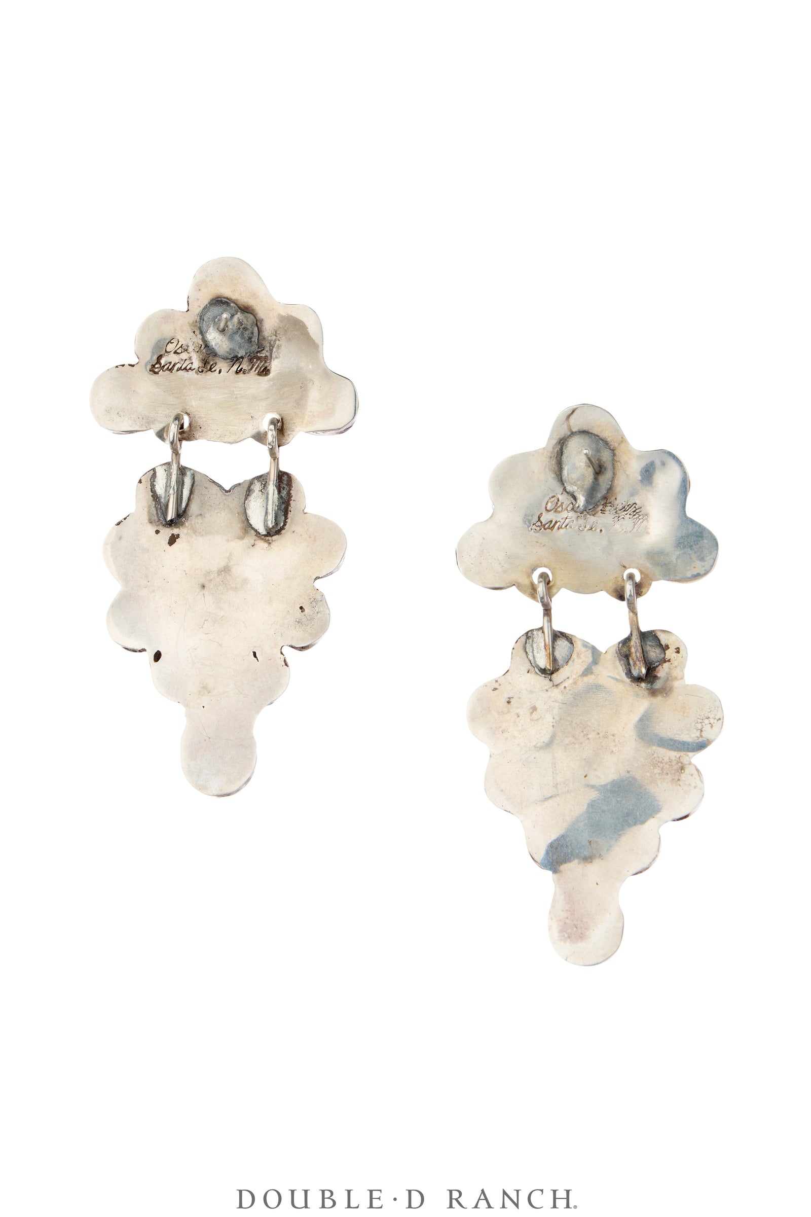 Earrings, Oscar Betz, Chandelier, Turquoise, Mother of Pearl, Hallmark, Contemporary, 2358