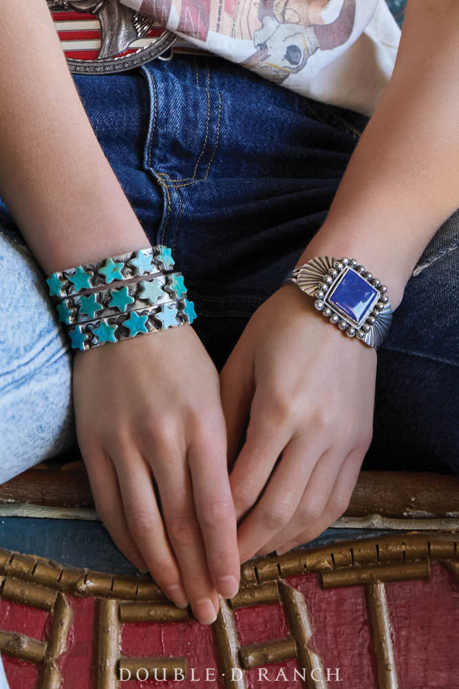 Cuff, Natural Stone, Lapis, Contemporary, 3908