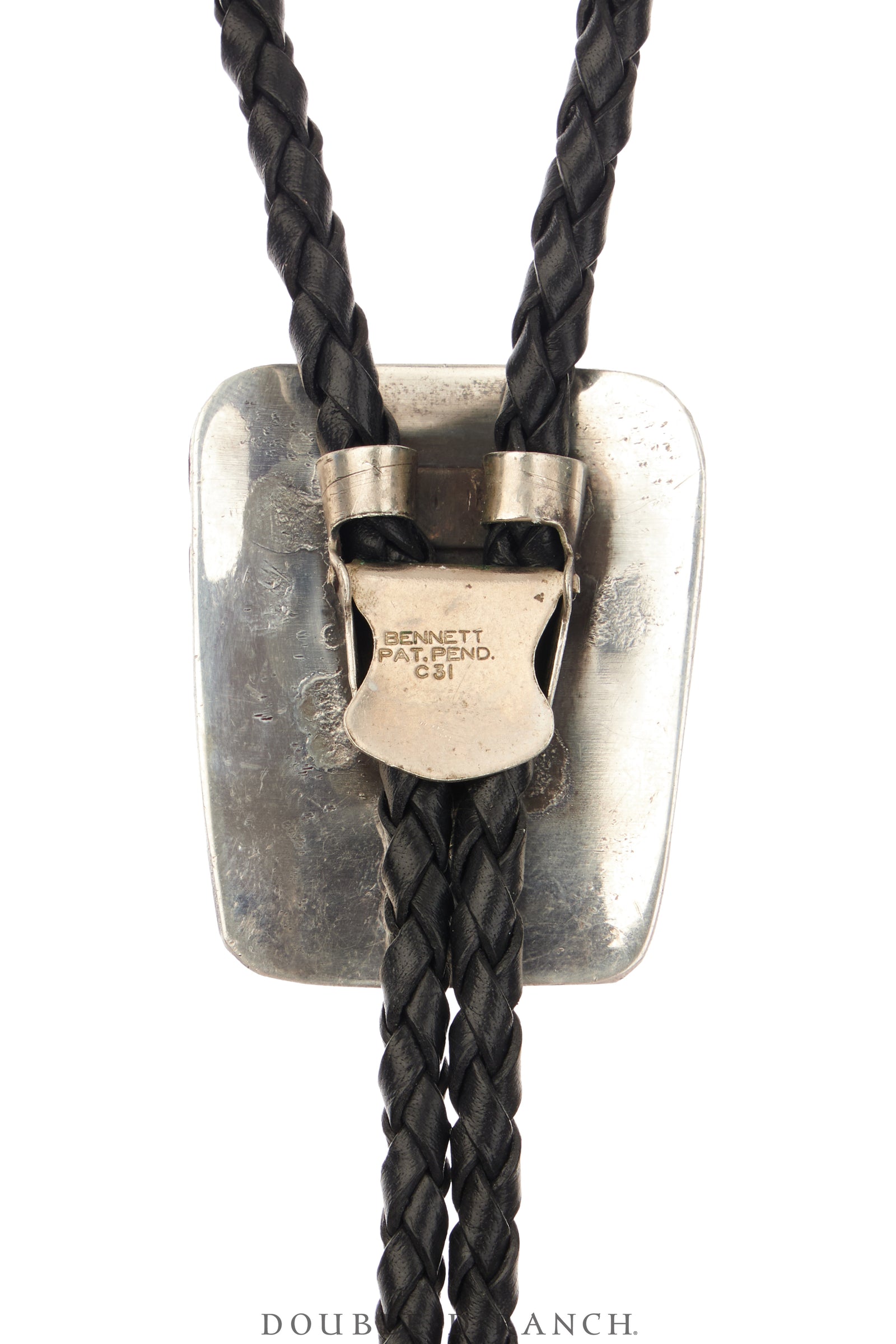 Bolo, Natural Stone, Turquoise, Appliqué, Vintage Mid-Century, 3668