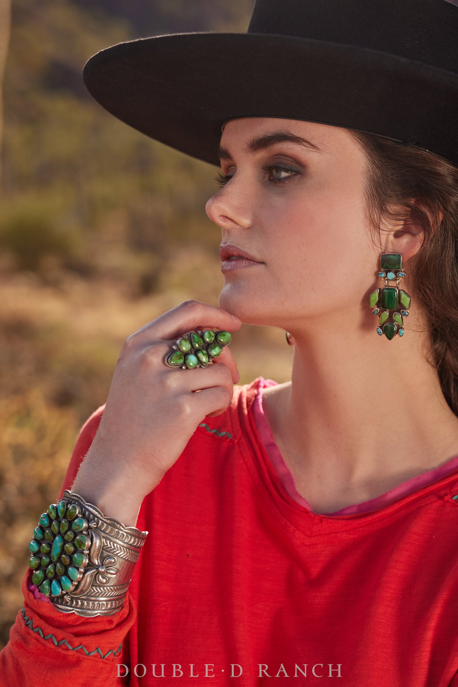 Ring, Cluster, Turquoise, Hallmark, Contemporary, 1067