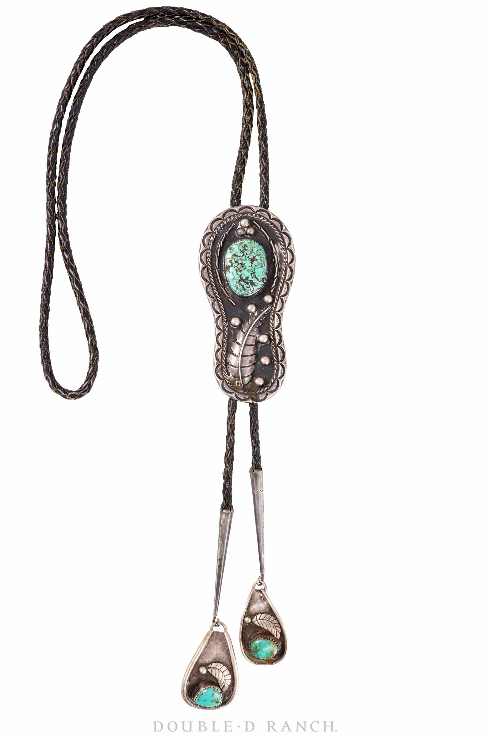 Bolo, Turquoise, Applique, Hallmark, Vintage, Late 20th Century, 1527