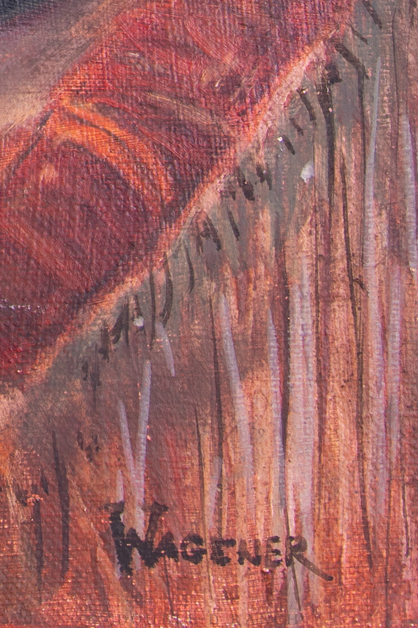 Art, Portrait, Oil on Canvas, Running Antelope, Sioux Chief, Wagener, Vintage ‘80s, 1120