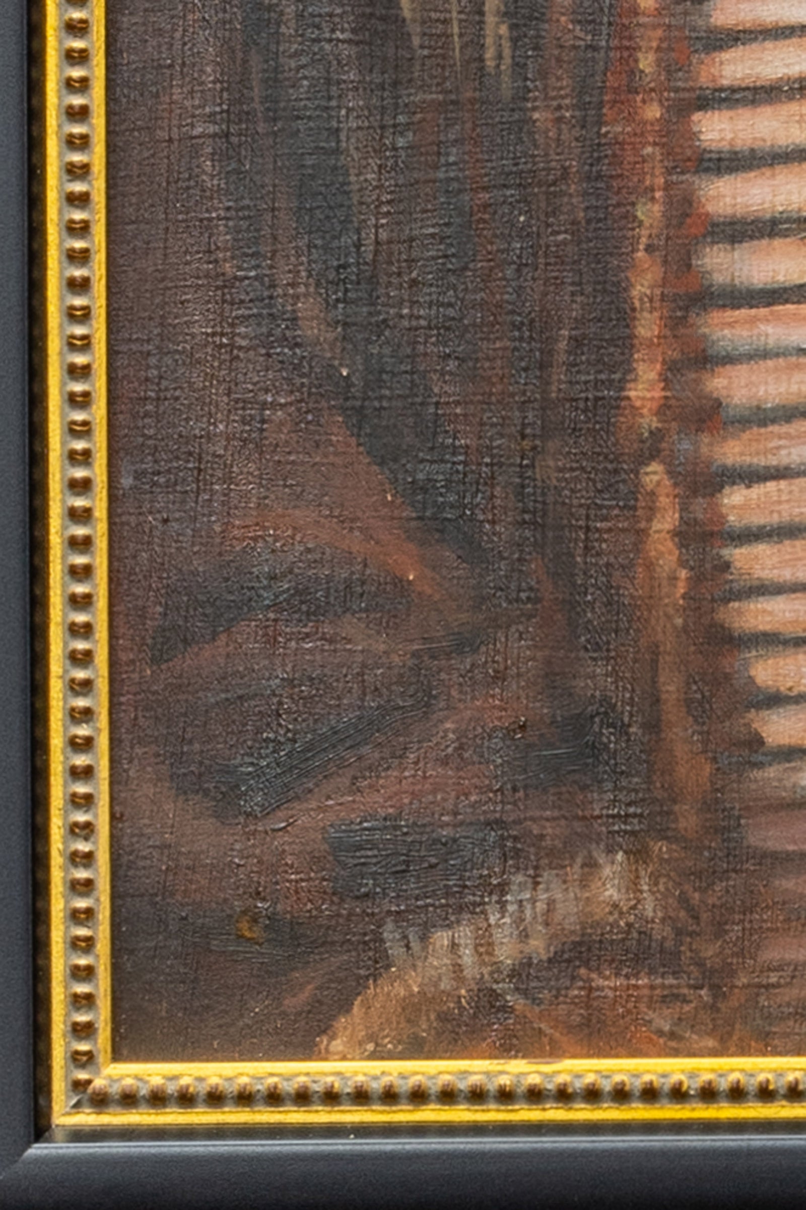 Art, Portrait, Oil on Canvas, "Chief Old Wolf, Sioux" Wagener, Vintage ‘80s, 1118