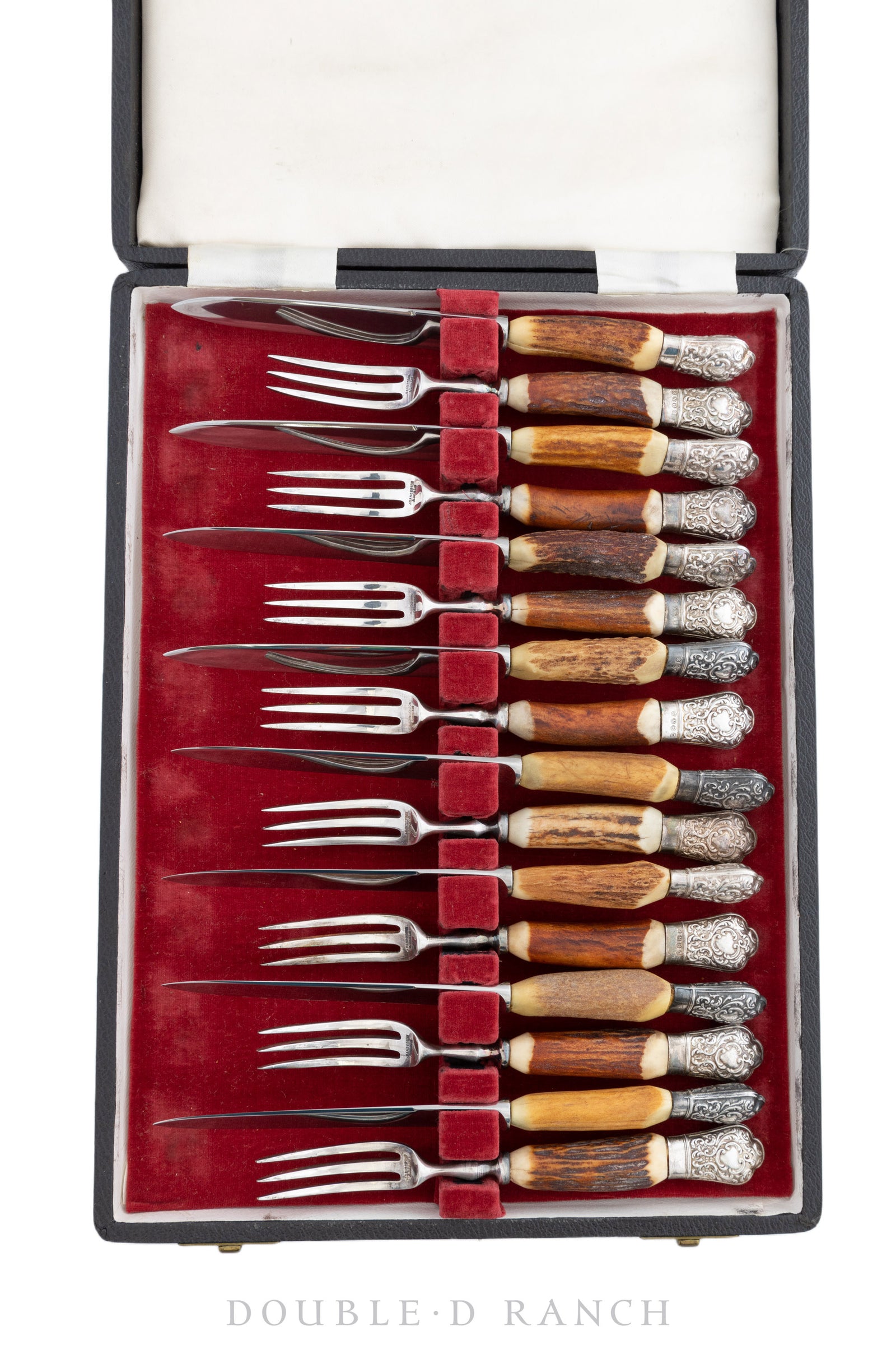 Miscellaneous, Fork & Knife Set, Sanderson & Son, Sheffield England, Set of 8, Vintage, 671
