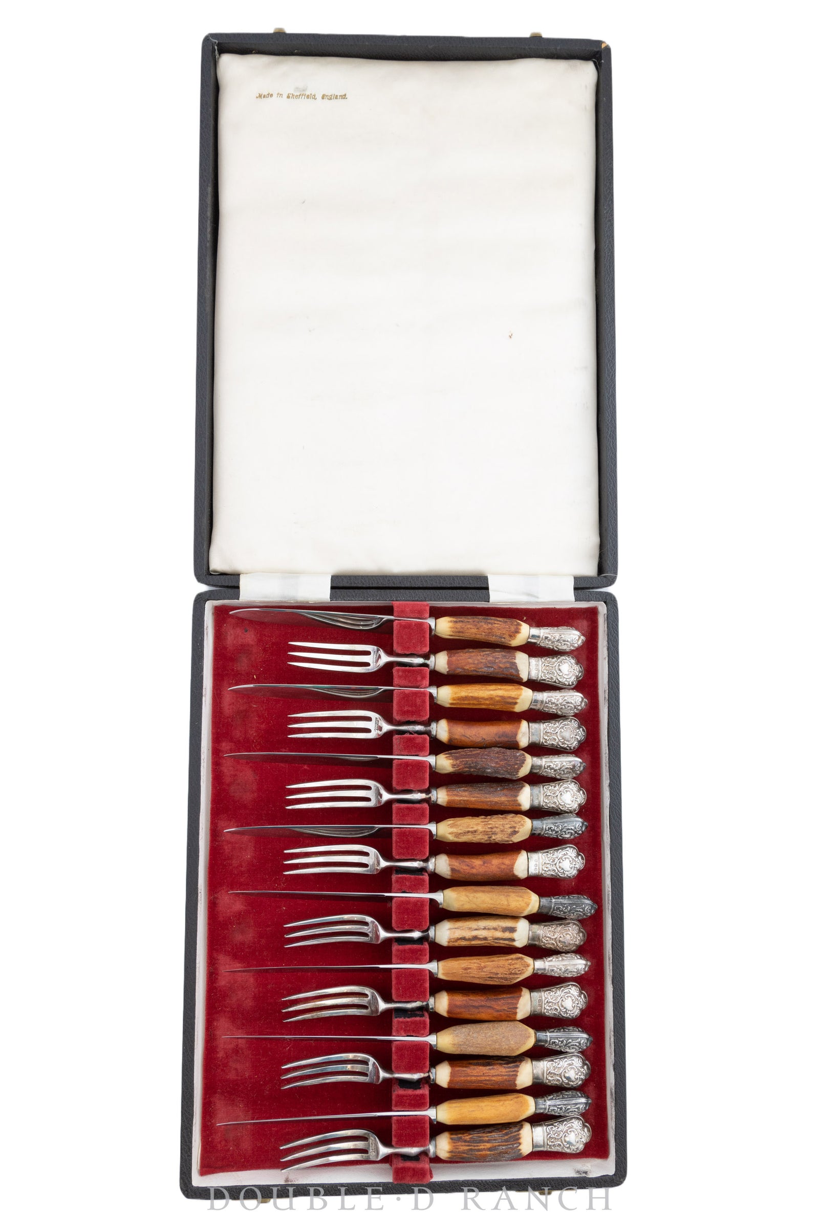 Miscellaneous, Fork & Knife Set, Sanderson & Son, Sheffield England, Set of 8, Vintage, 671