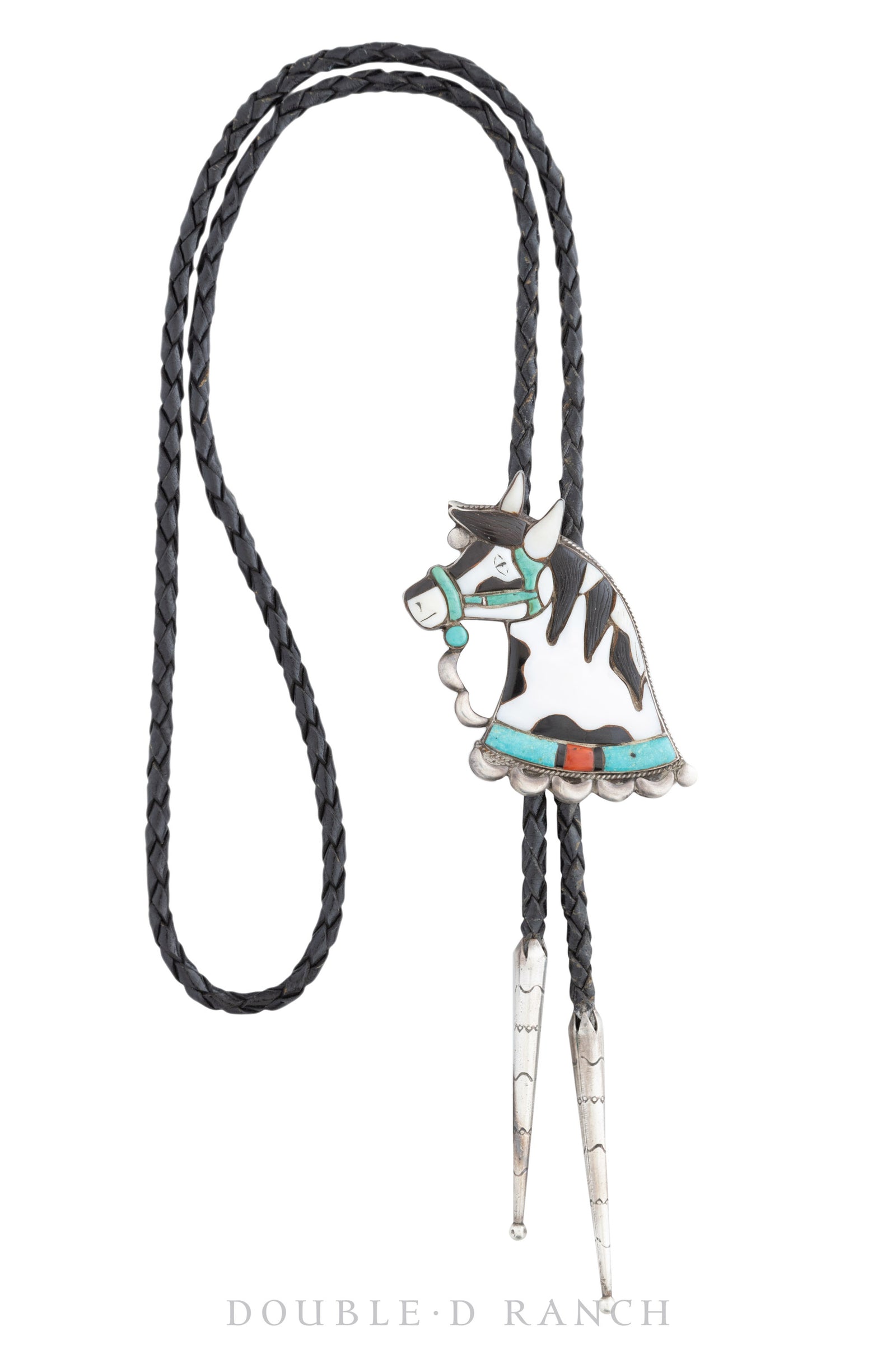 Bolo, Inlay, Novelty, Paint Horse Profile, Beautiful Work, Vintage 1940's, 1640