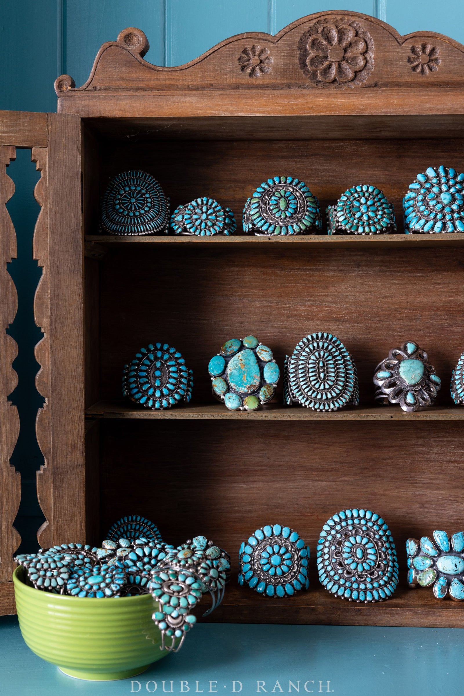 Cuff, Cluster, Turquoise, Large Oval, Vintage, '70's, 2735