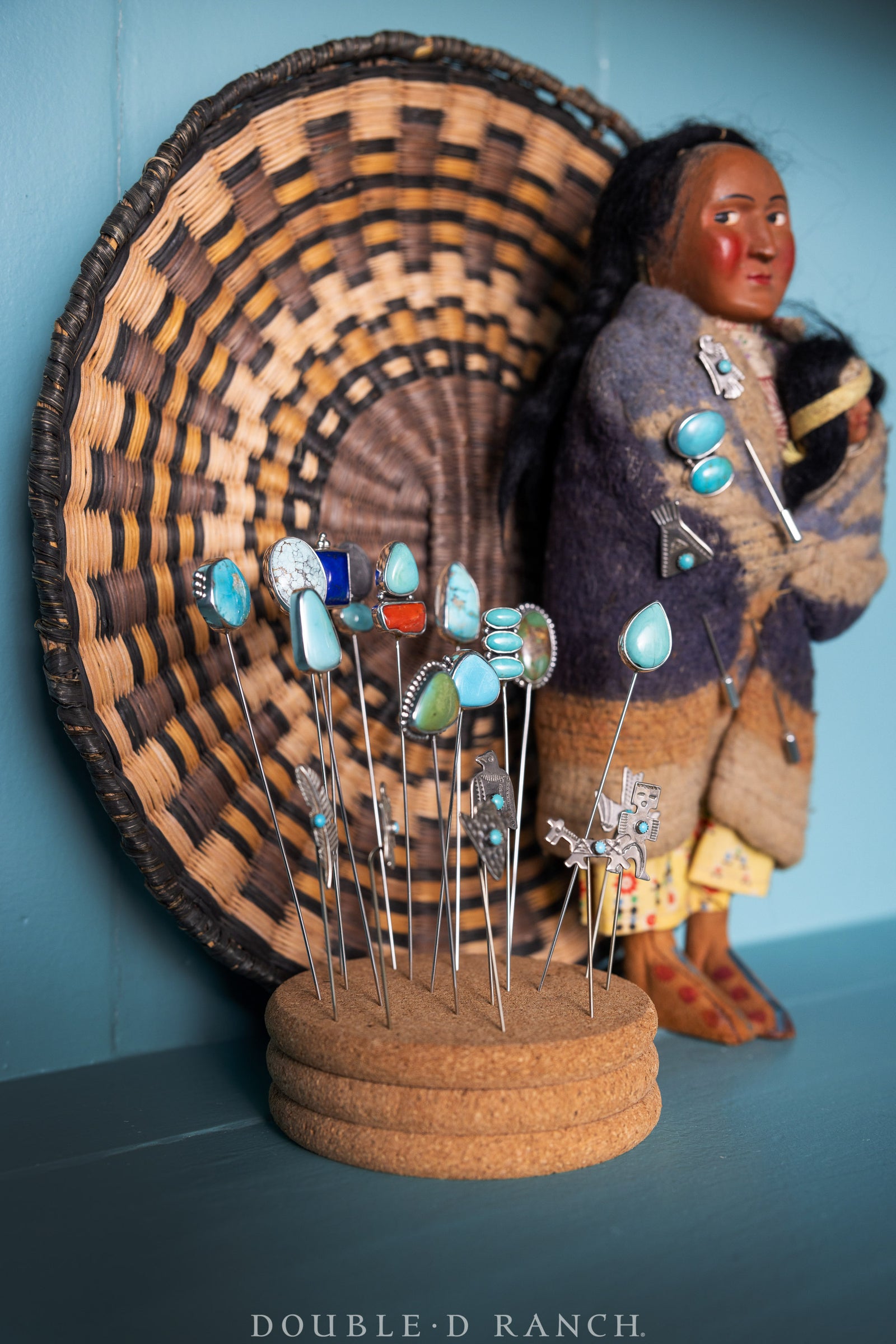 Pin, Collection, Novelty, Man, Turquoise, Contemporary, 645