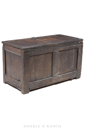 Home, Furniture, Chest, Spanish, Oak with Carving, Antique, Estate, 19th Century, 190