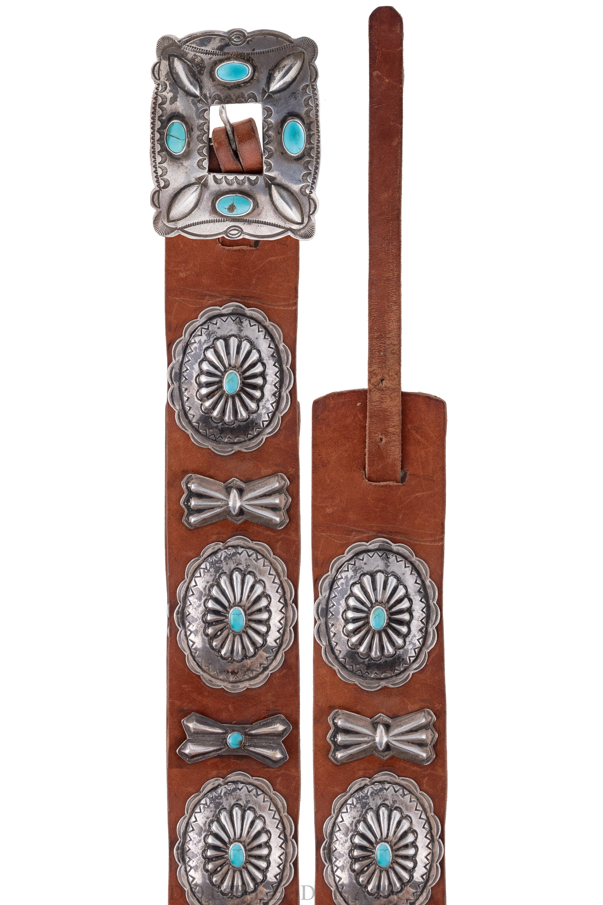 Belt, A Vintage, Concho, Blue Gem Turquoise, Old Pawn, circa 1940's,  251