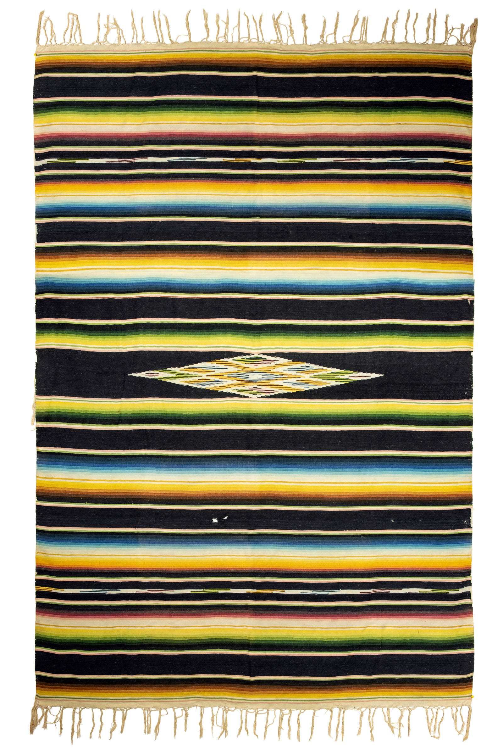 Home, Textile, Serape, 84" x 40", Black, Vintage, 251