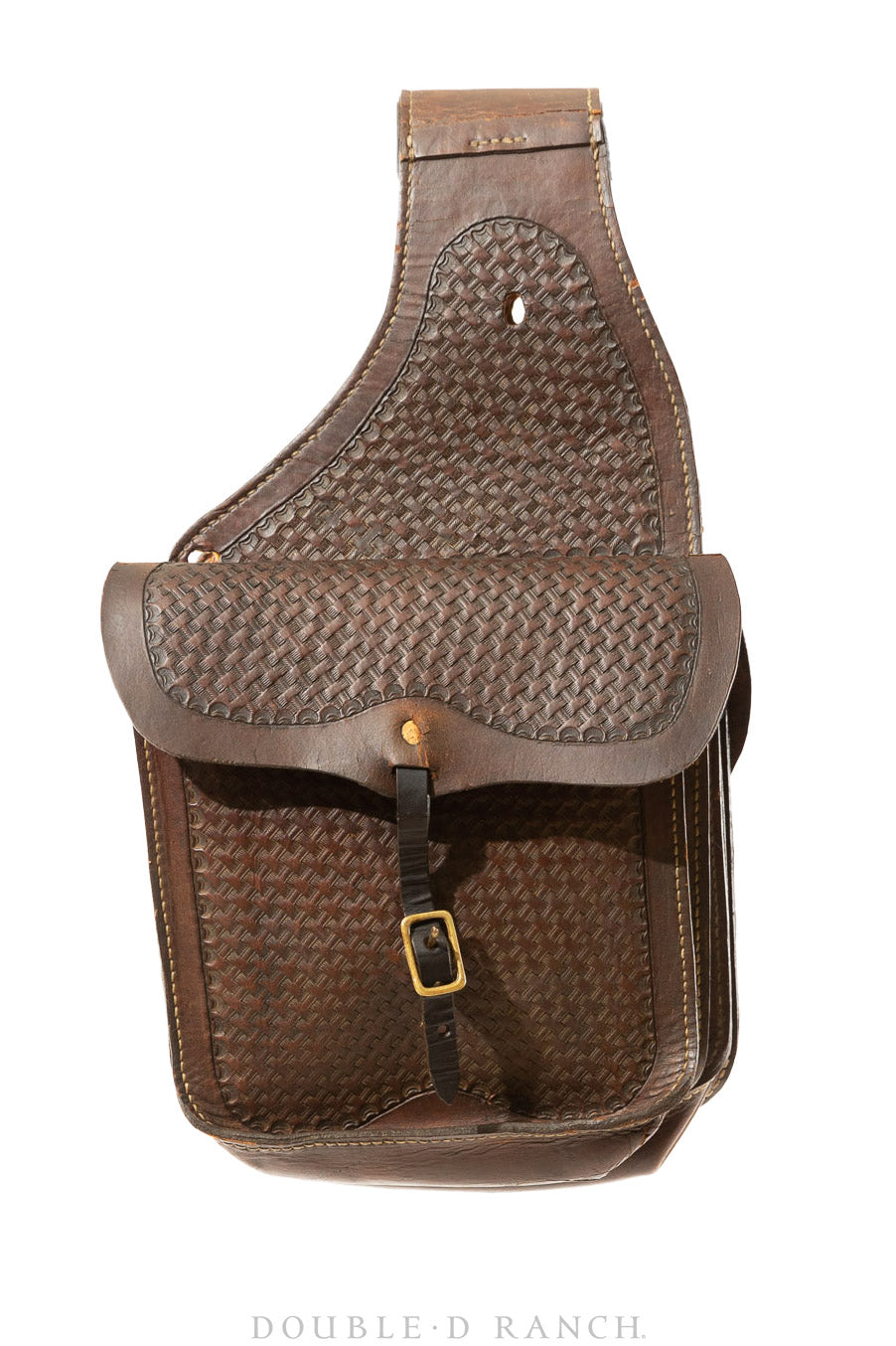 Miscellaneous, Saddlebags, Hand Tooled, Basketweave, Vintage, 643