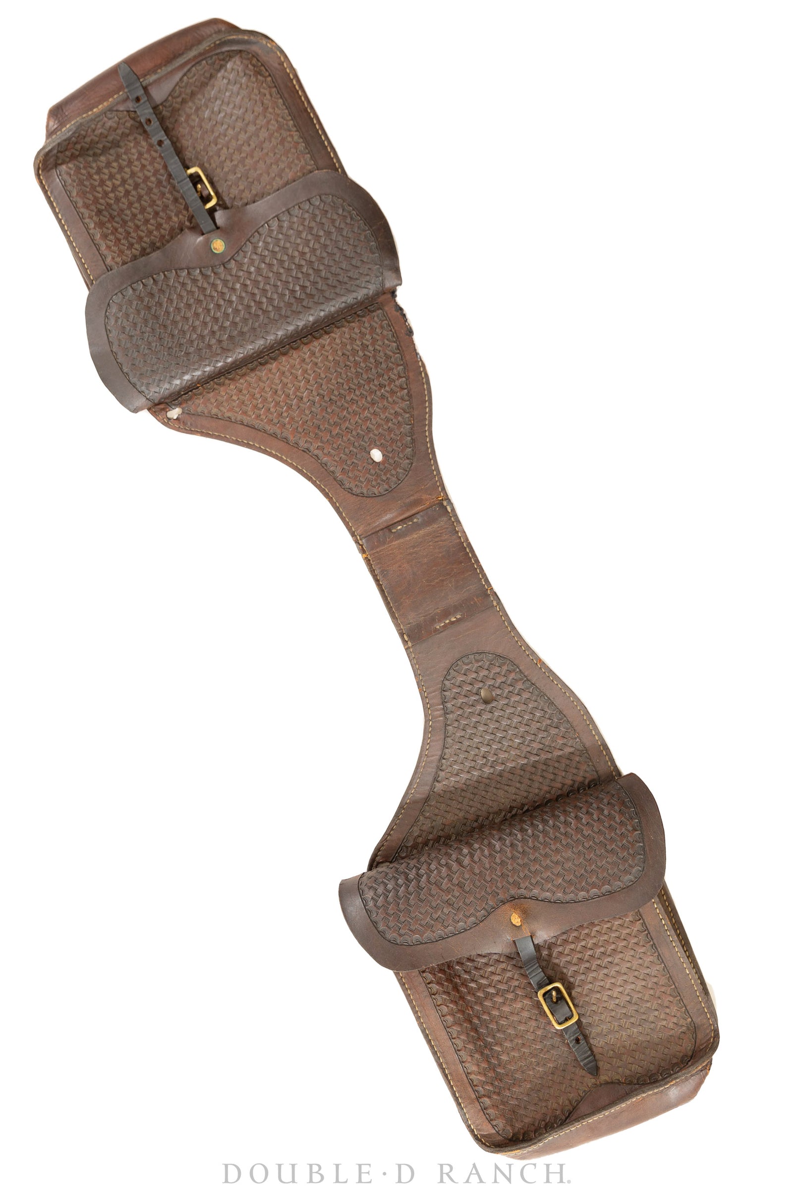 Miscellaneous, Saddlebags, Hand Tooled, Basketweave, Vintage, 643