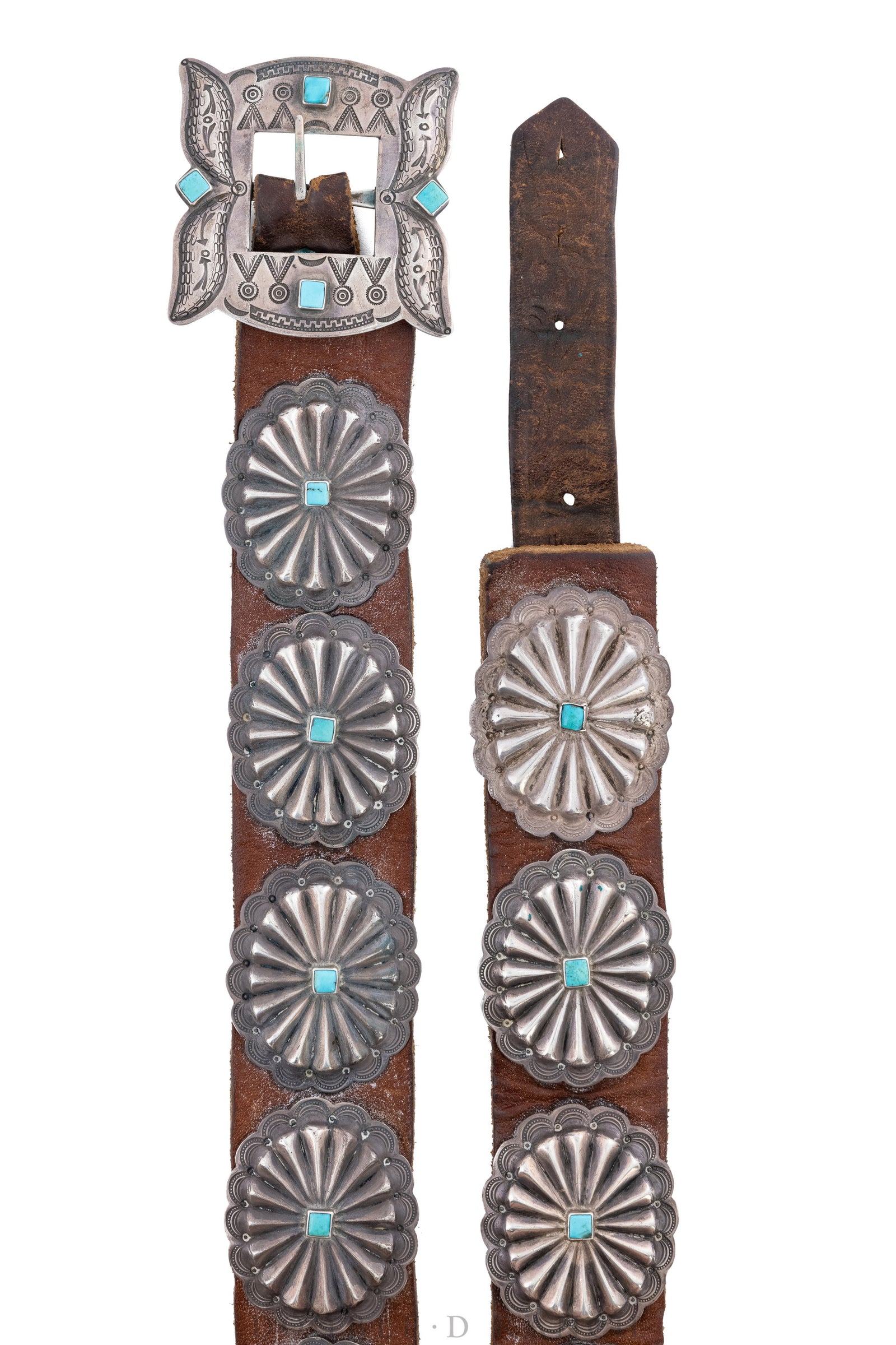 Belt, A Vintage, Concho, Strap, Turquoise, Vintage Estate, Mid 20th Century, 160