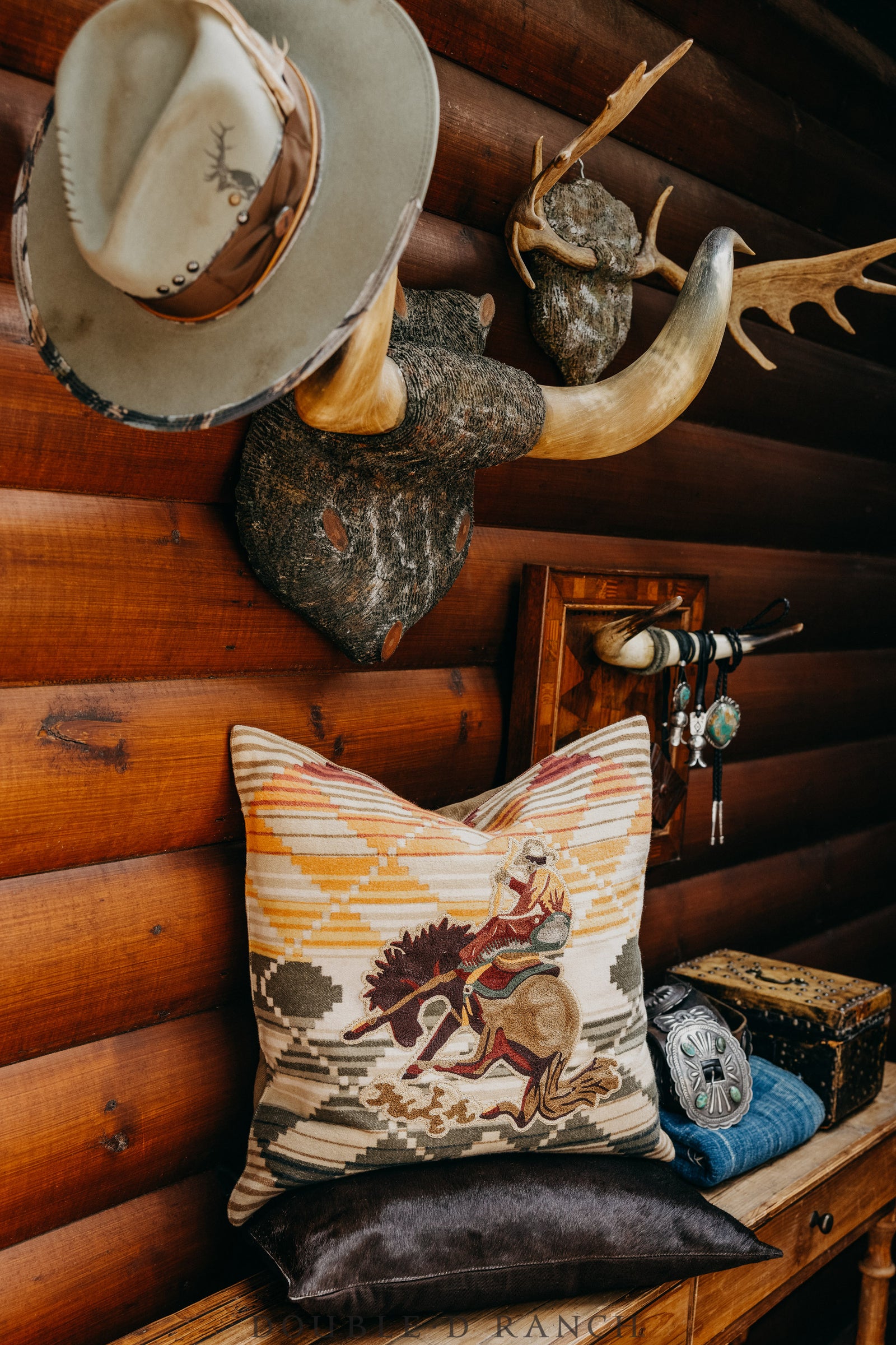 Home, Pillow, Woven, Camp Yellowstone Pillow, Embroidery