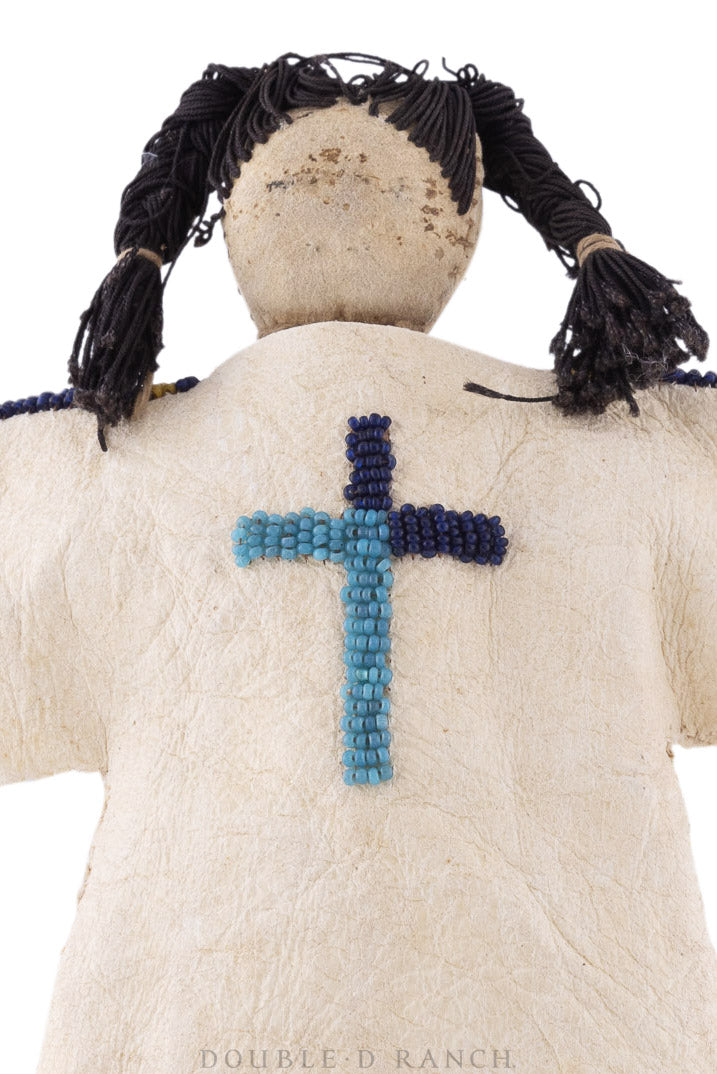 Miscellaneous, Doll, Plains, Buckskin Dress with Beading, Vintage Mid-Century, 546