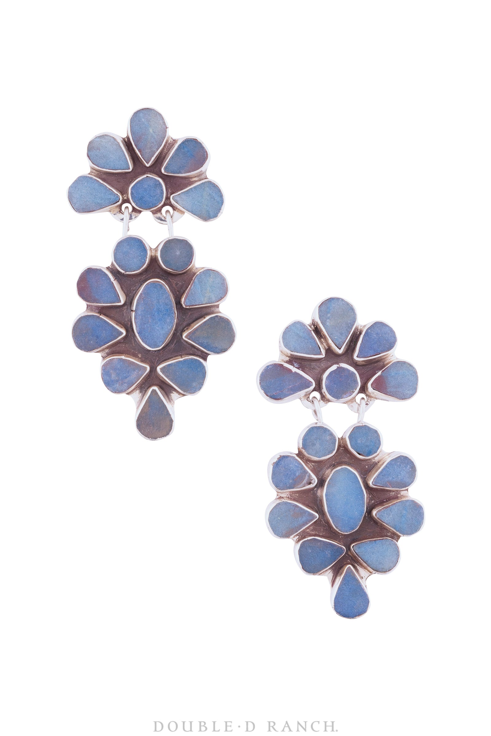 Earrings, Oscar Betz, Triangle, Lazulite, Hallmark, 512LAZ