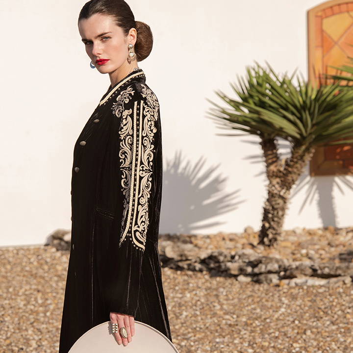 green emerald velvet dress Mexico City Velvet Dress (S) – Folklore & Tradition main image 0