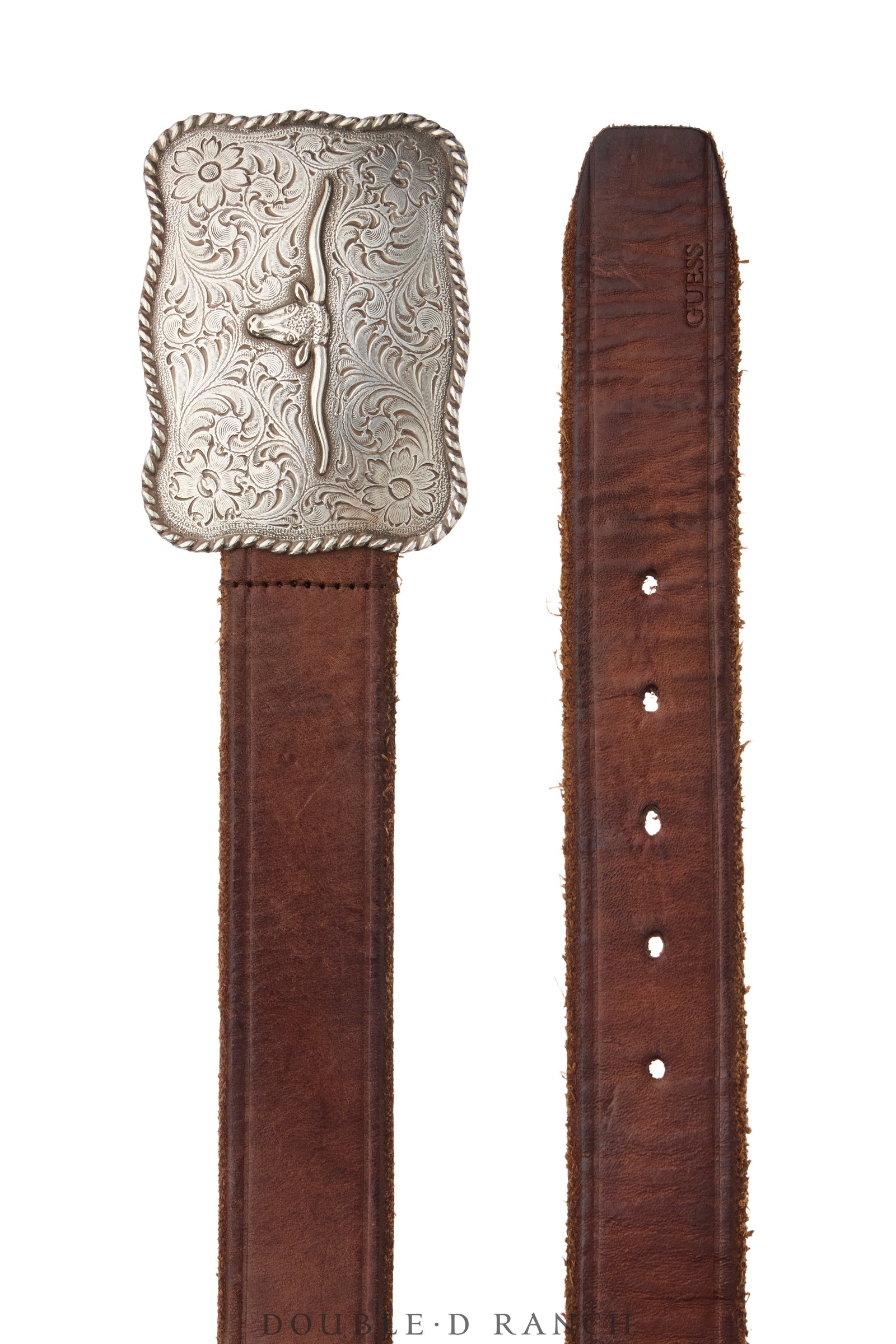 Belt, A Vintage, Buckle Kitsch, Western, Longhorn, Hallmark, Vintage, 1379