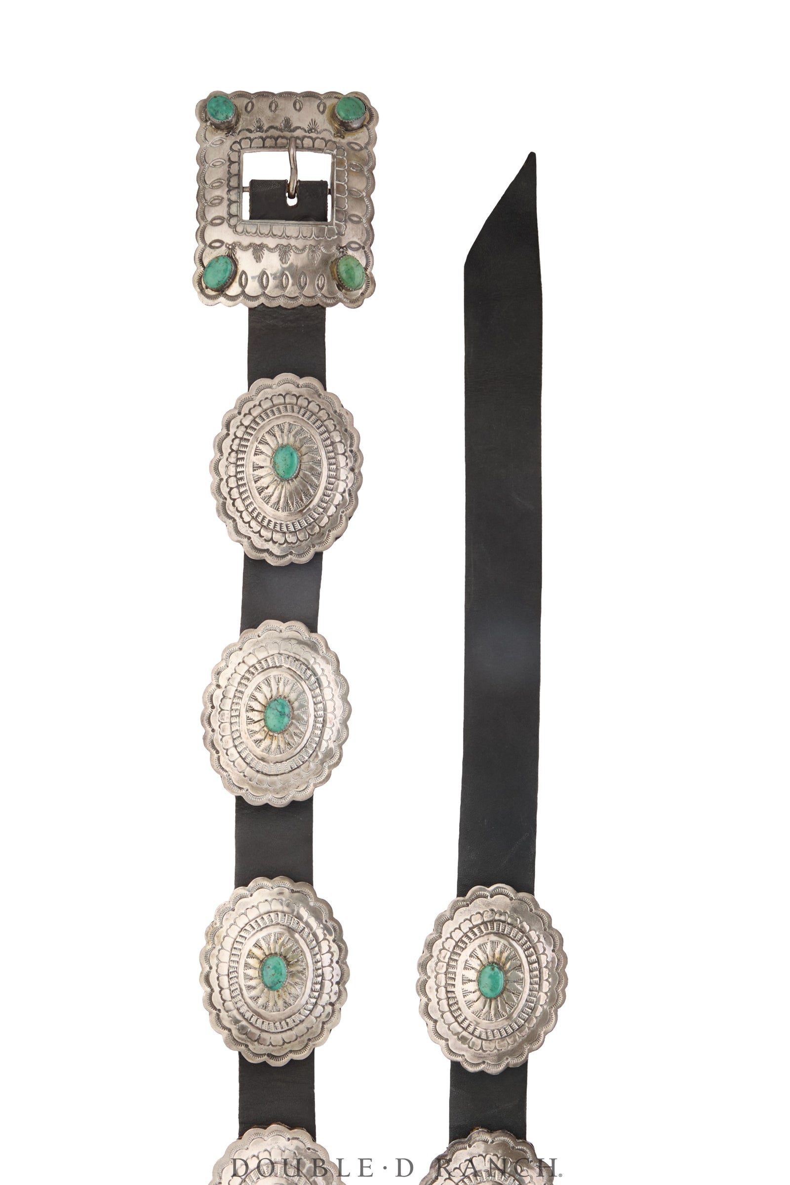 Belt, A Vintage, Concho, Turquoise, Stampwork, Hallmark, Vintage, 1030