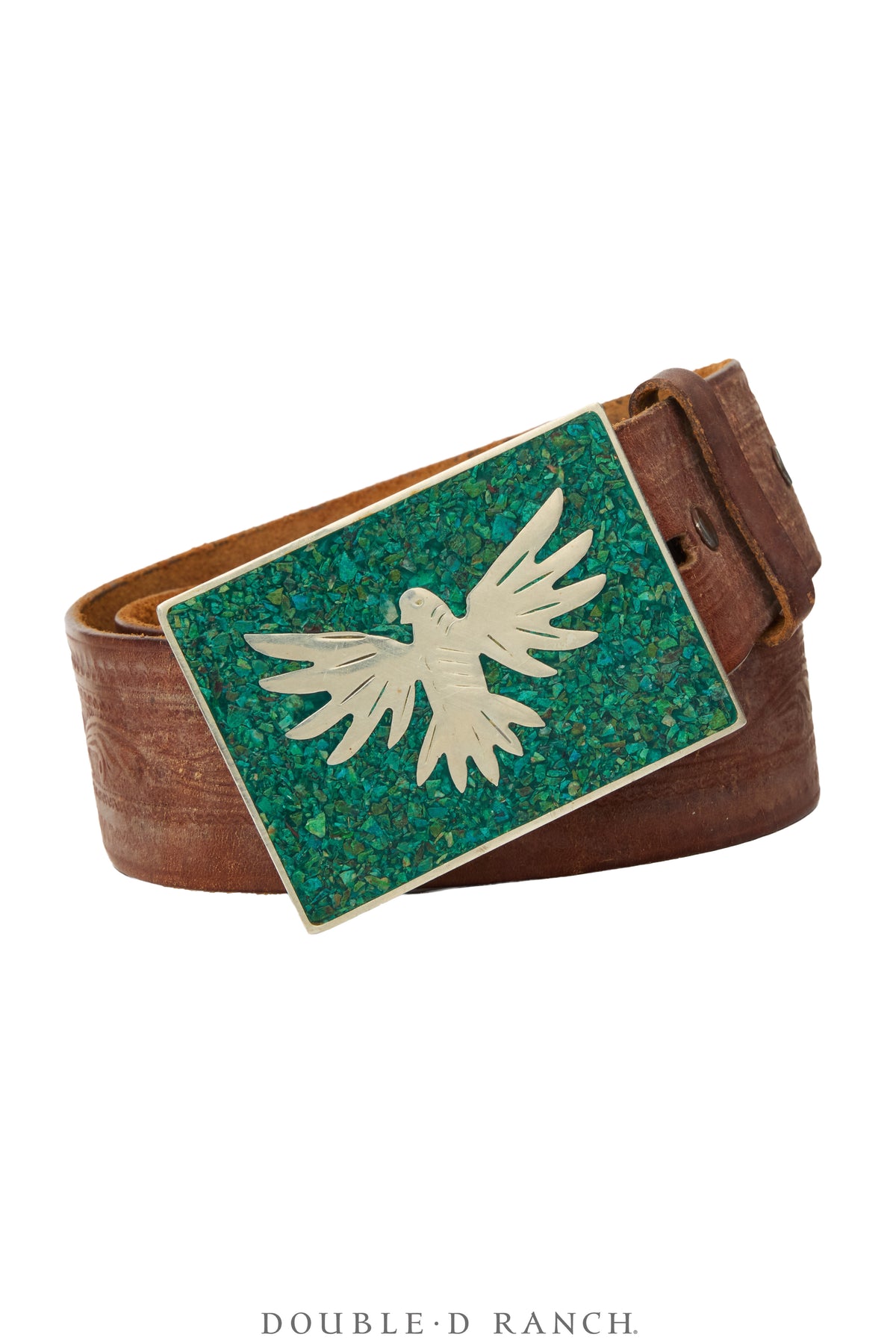 Belt, A Vintage, Buckle, Turquoise, Chip Inlay, Vintage,1291