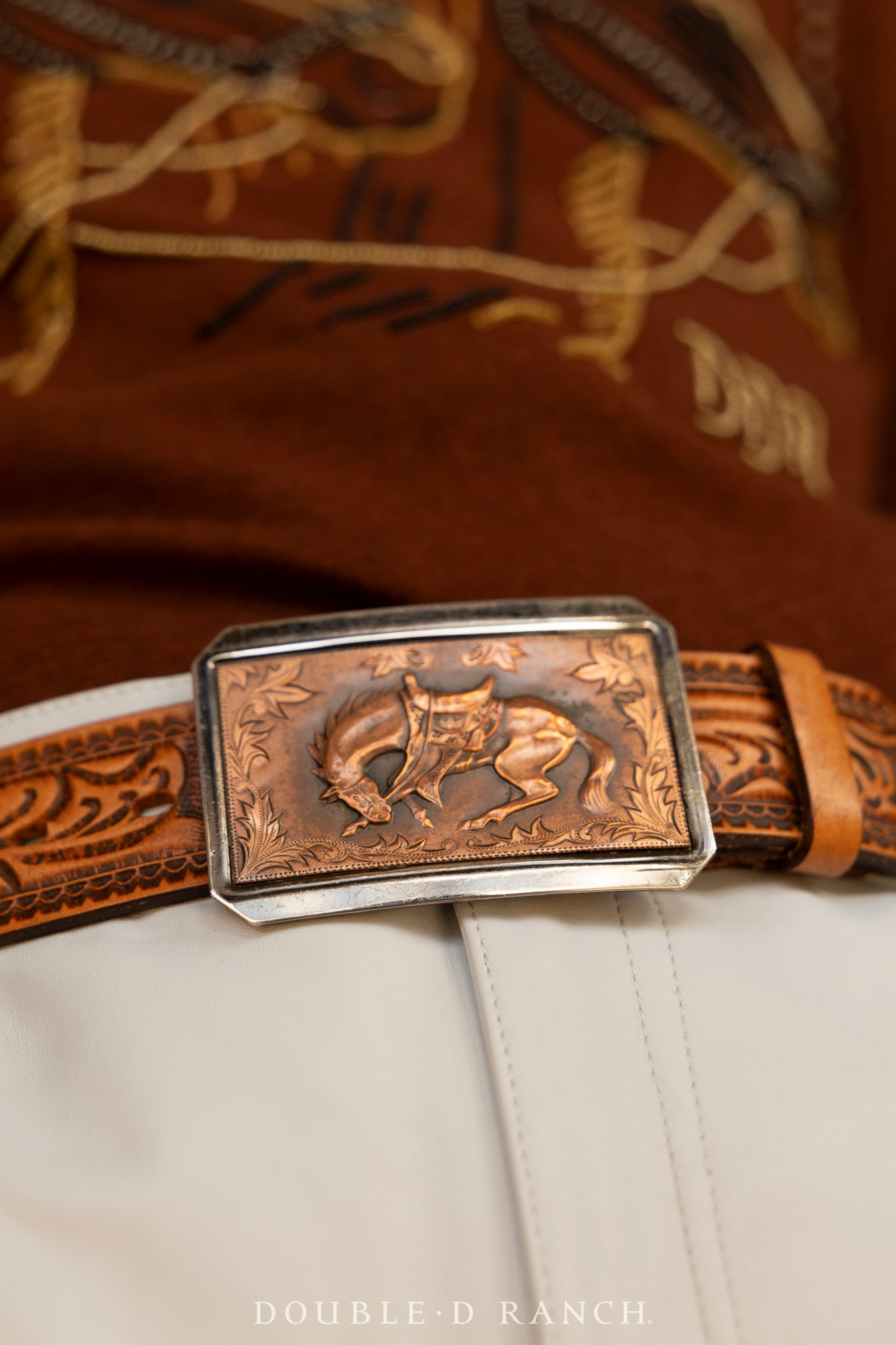 Belt, A Vintage, Buckle, Western, Brass, Horse, Vintage ‘60s, 786