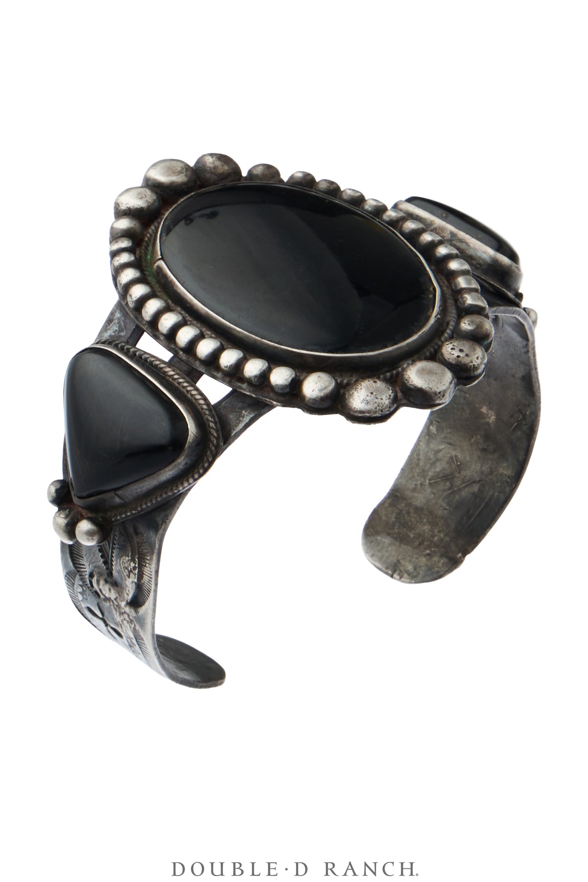Cuff, Natural Stone, Onyx, Cameo Style, Sans Hallmark, Vintage, 4391