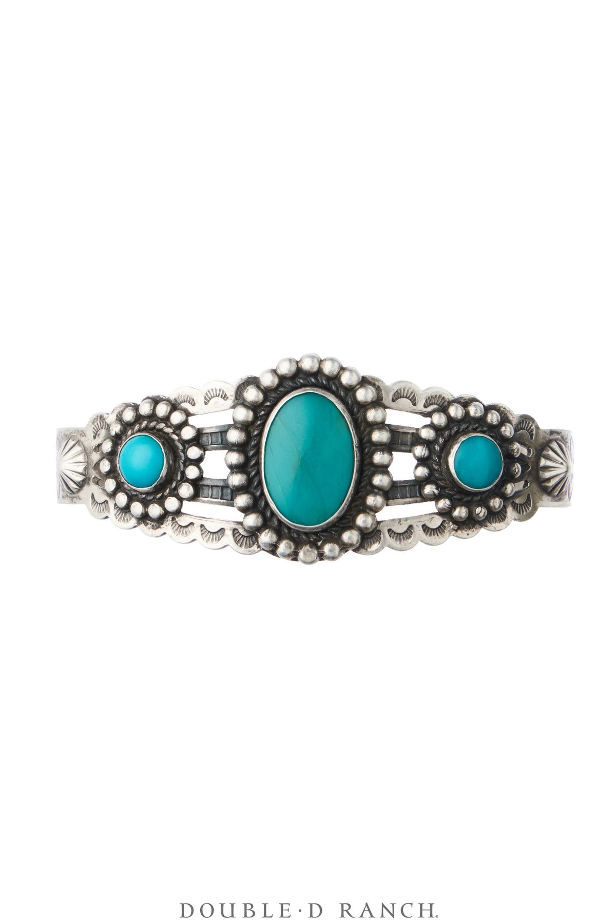Cuff, Fred Harvey Railroad Era, Turquoise, Bell Trading Post Hallmark, Vintage ‘40s, 4448