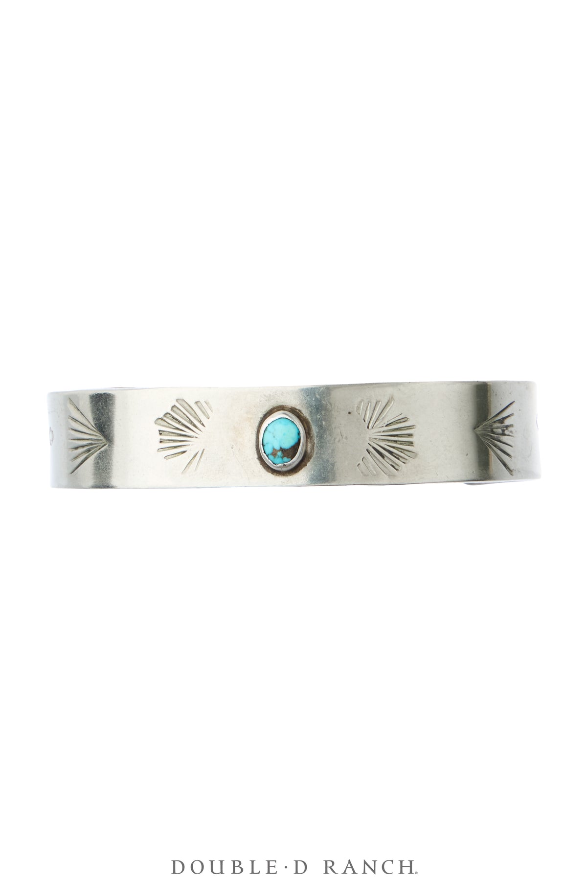 Cuff, Fred Harvey Railroad Era, Turquoise, Stampwork, Vintage, 4450