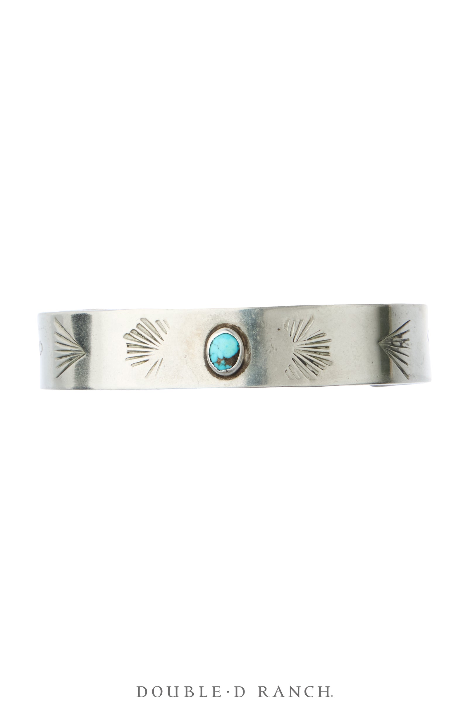 Cuff, Fred Harvey Railroad Era, Turquoise, Stampwork, Vintage, 4450