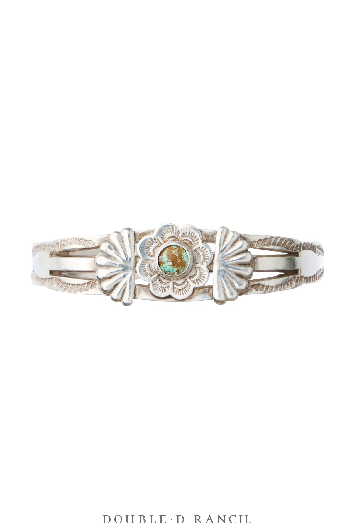 Cuff, Fred Harvey Railroad Era, Turquoise, Bell Trading Post Hallmark, Vintage ‘40s, 4445