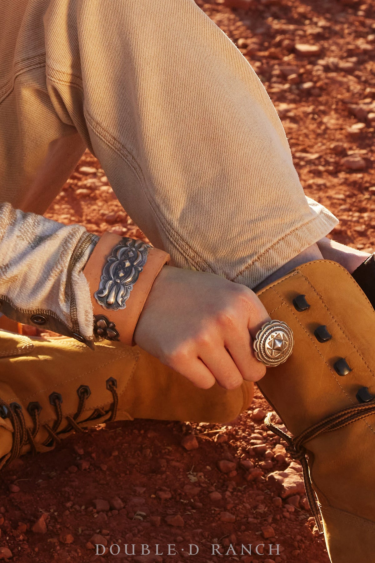 Ring, Concho, Sterling Silver, Stampwork, Hallmark, Contemporary, 1279