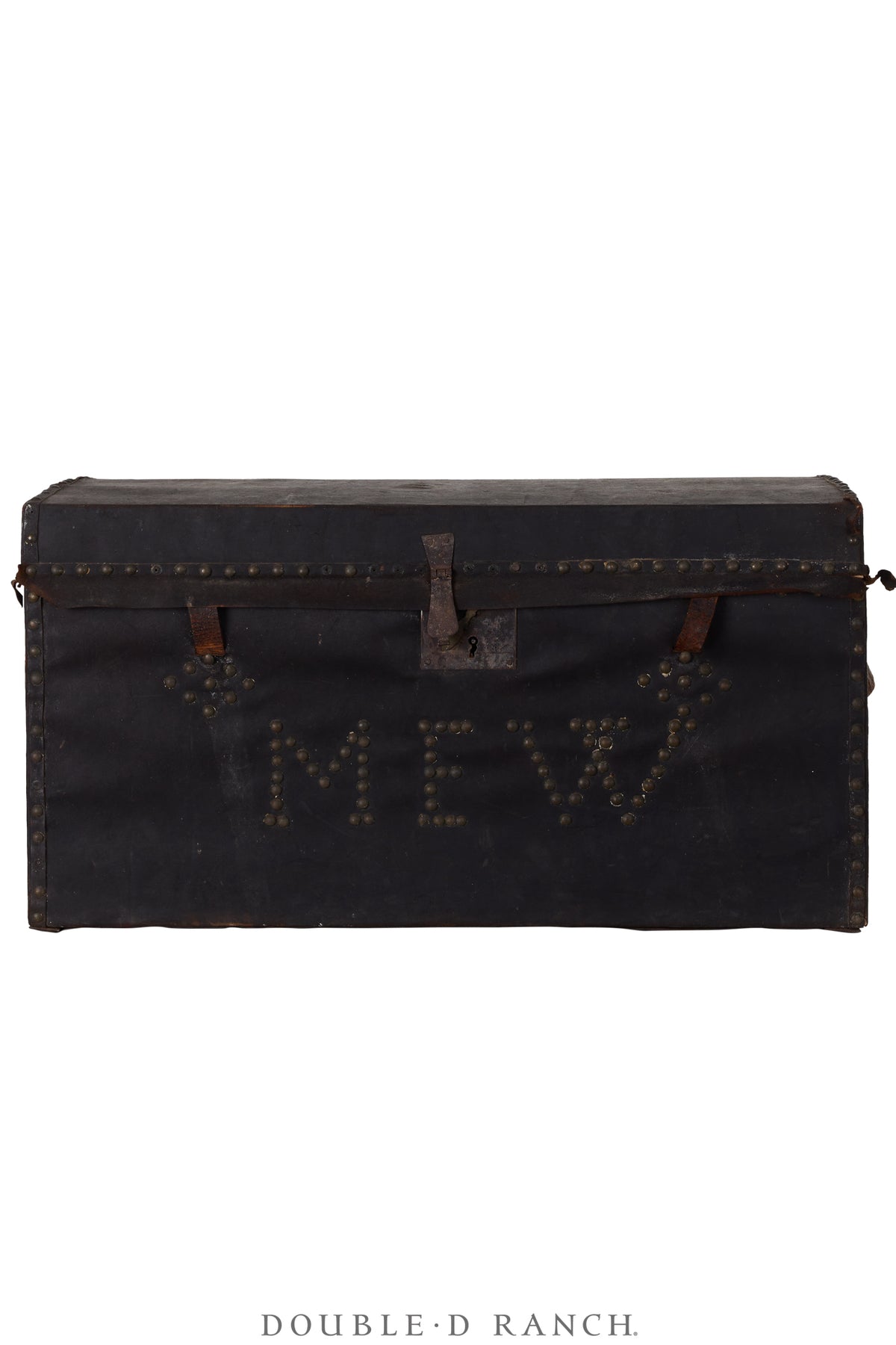 Home, Furniture, Trunk, Leather, Monogrammed, Brewer & Company Label, Vintage, 282