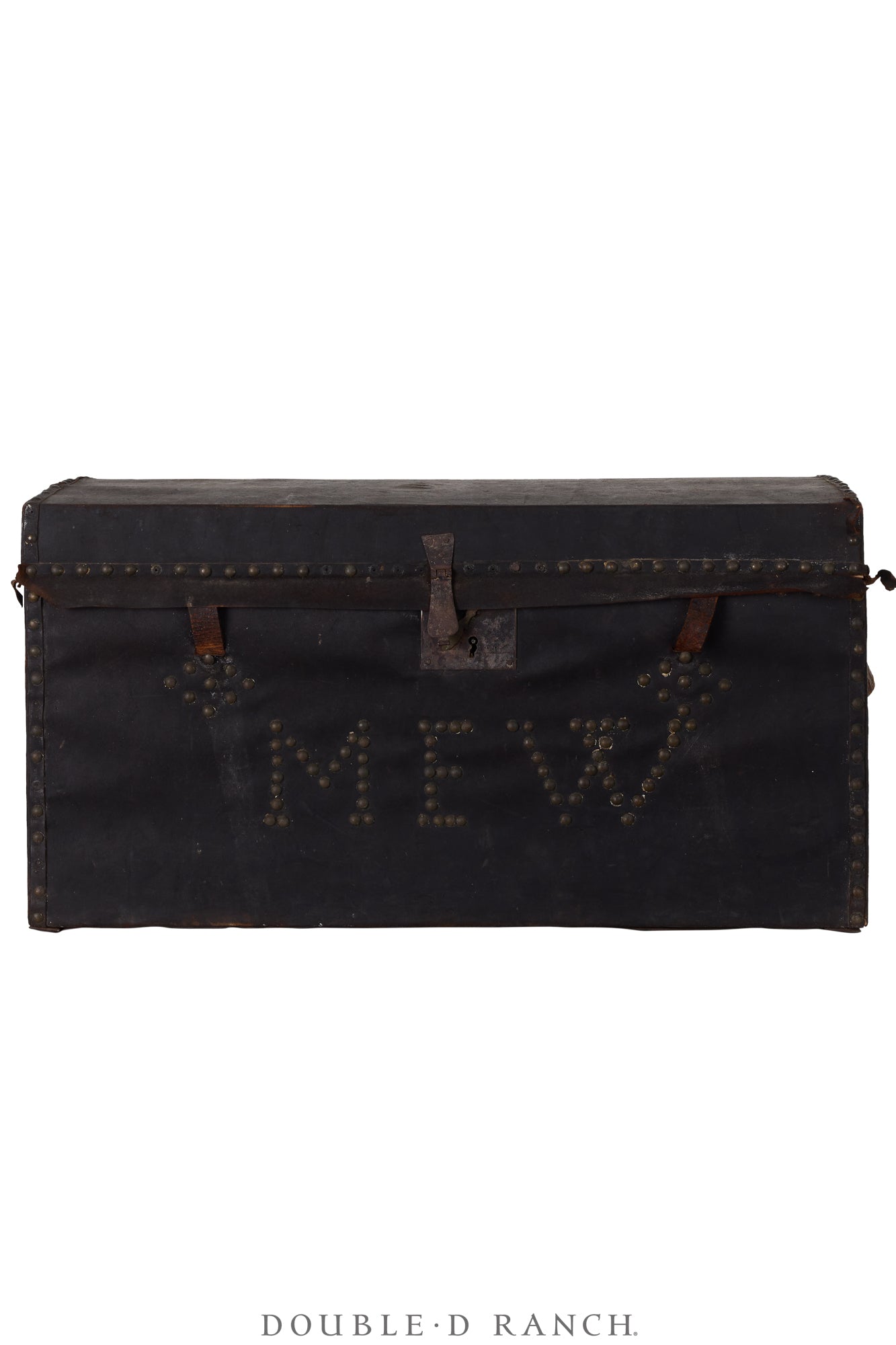 Home, Furniture, Trunk, Leather, Monogrammed, Brewer & Company Label, Vintage, 282