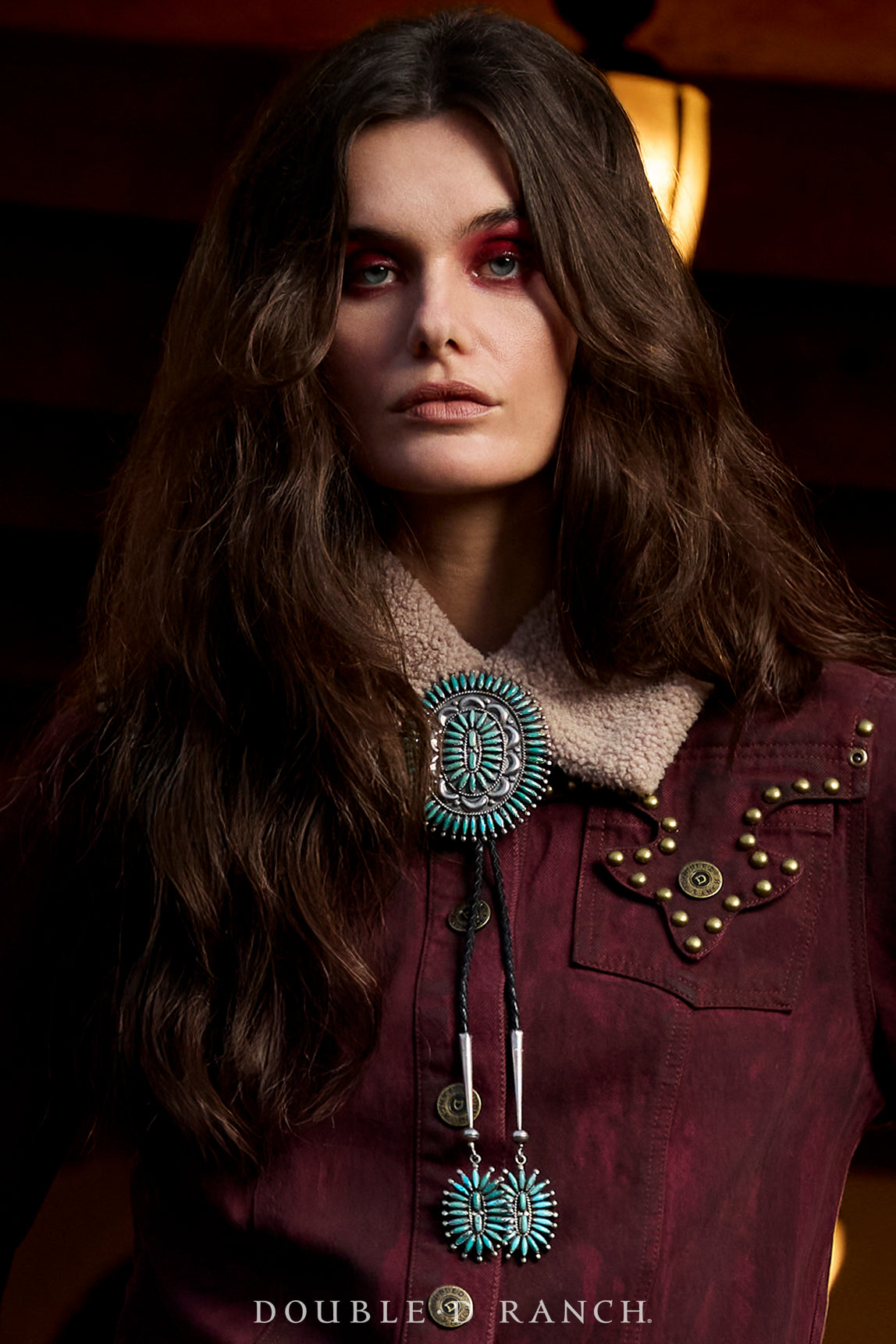 Bolo, Cluster, Turquoise, Needlepoint, Matching Aiguillettes, Hallmark, Vintage, 3601