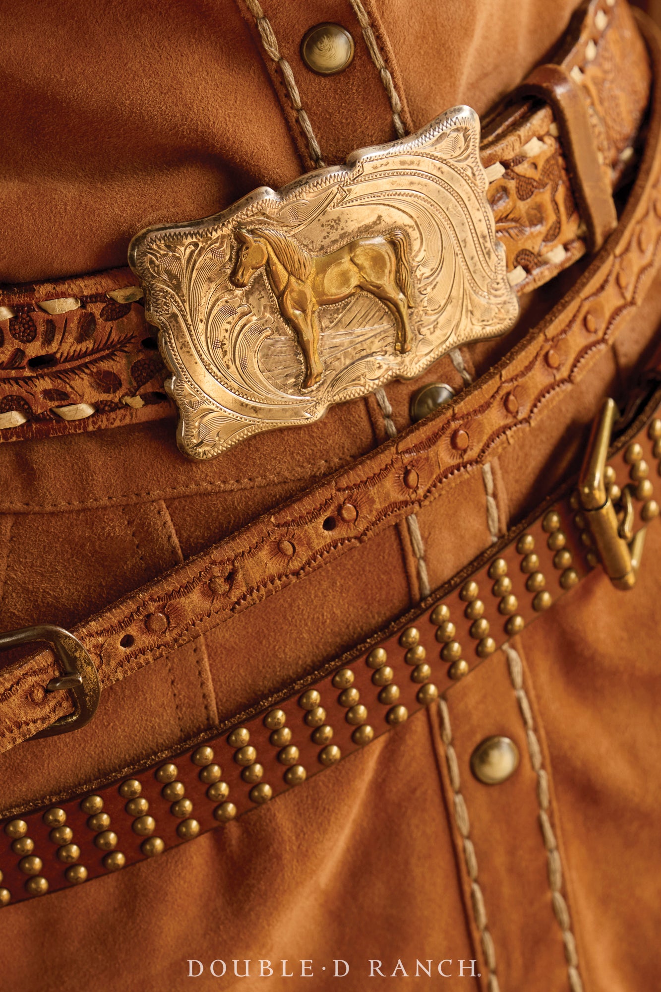 Belt, A Vintage, Buckle, Western, Horse, Hallmark, Vintage, 738