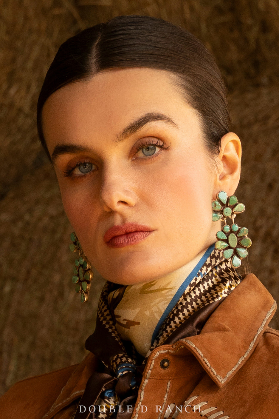 Earrings, Oscar Betz, Triangle, Turquoise, Hallmark, 512T1