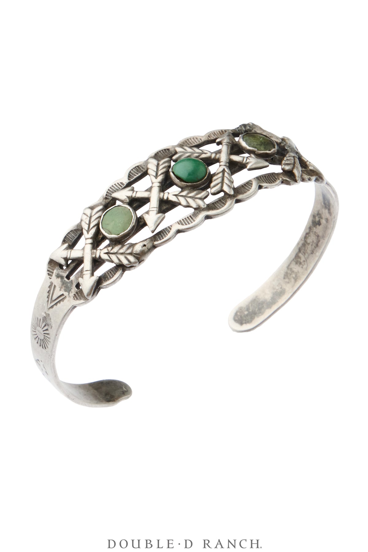 Cuff, Fred Harvey Railroad Era, Turquoise, Crossed Arrows, Maisels Trading Post, Vintage, 4449
