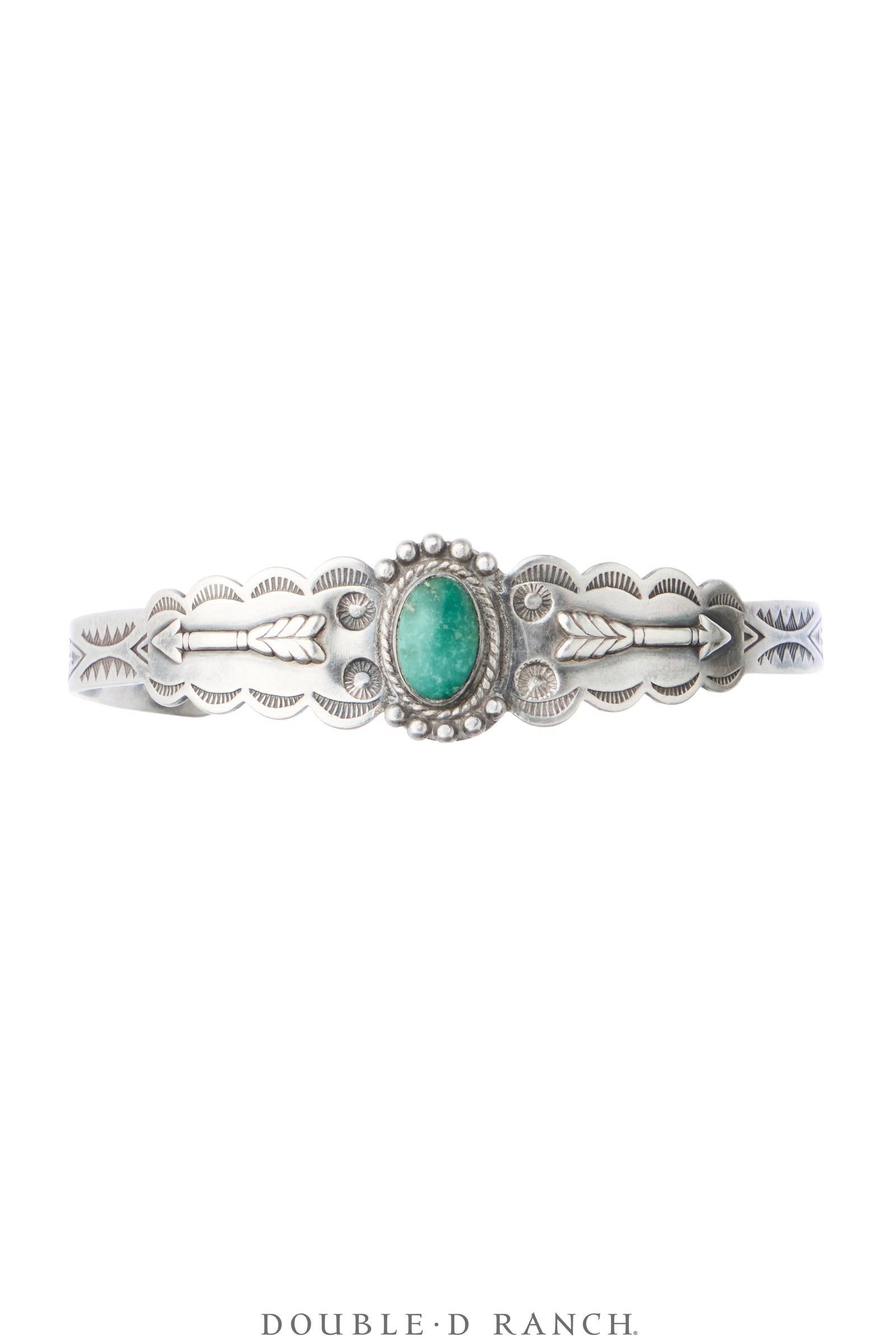 Cuff, Fred Harvey Railroad Era, Turquoise, Arrow Stampwork, Vintage, 4380