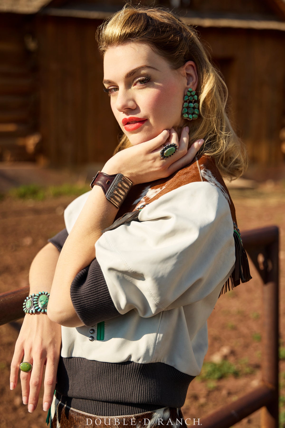 Cuff, Cluster, Turquoise, Fox Mine, Vintage ‘30s, 3594