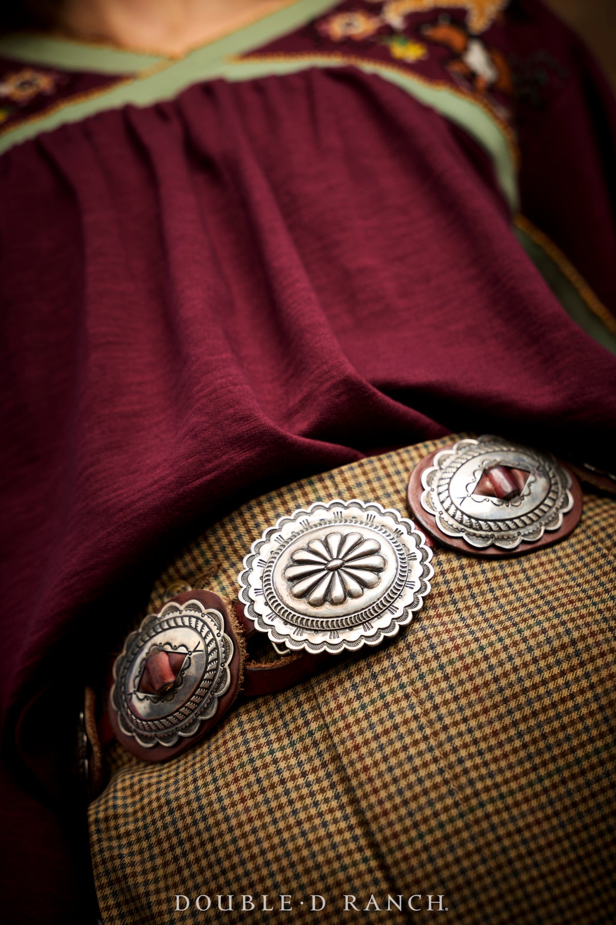 Belt, A Vintage, Concho, First Phase Revival, Repousse, Vintage, Late 20th Century, 371