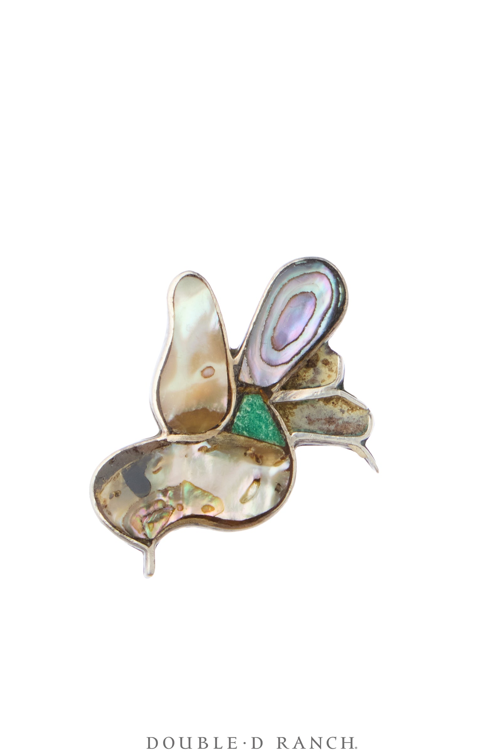 Ring, Inlay, Abalone, Bird, Sans Hallmark, Vintage, 2183