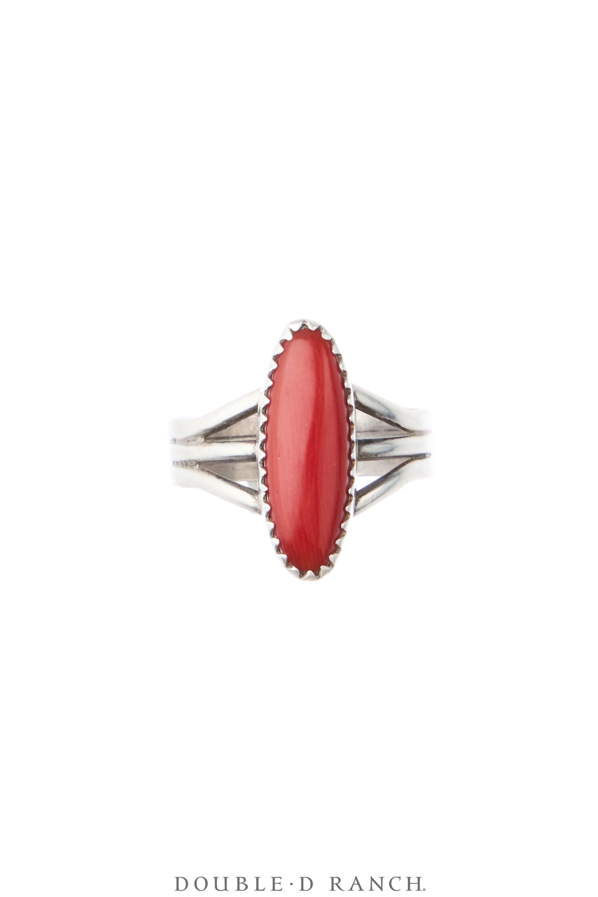 Ring, Natural Stone, Coral, Vintage, 2188