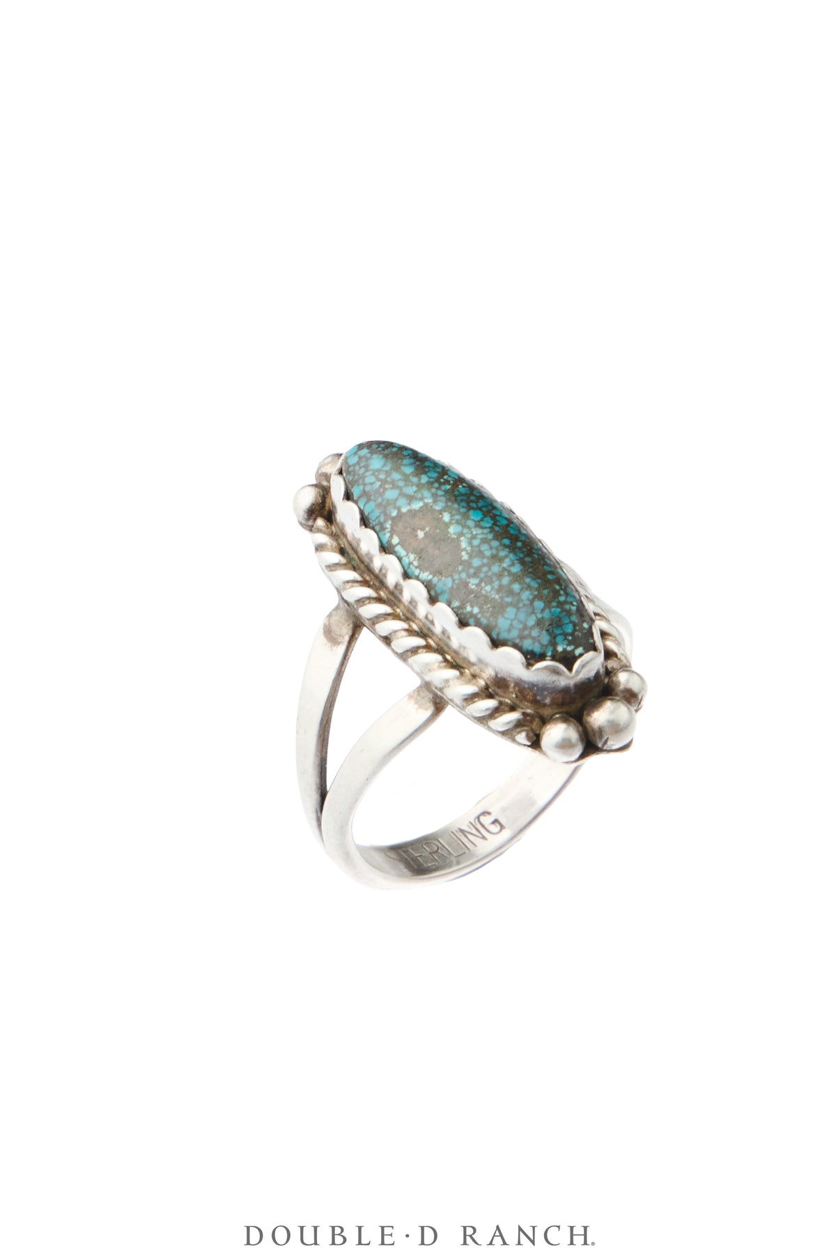Ring, Natural Stone, Turquoise, Spiderweb, Hallmark, Vintage, 2191