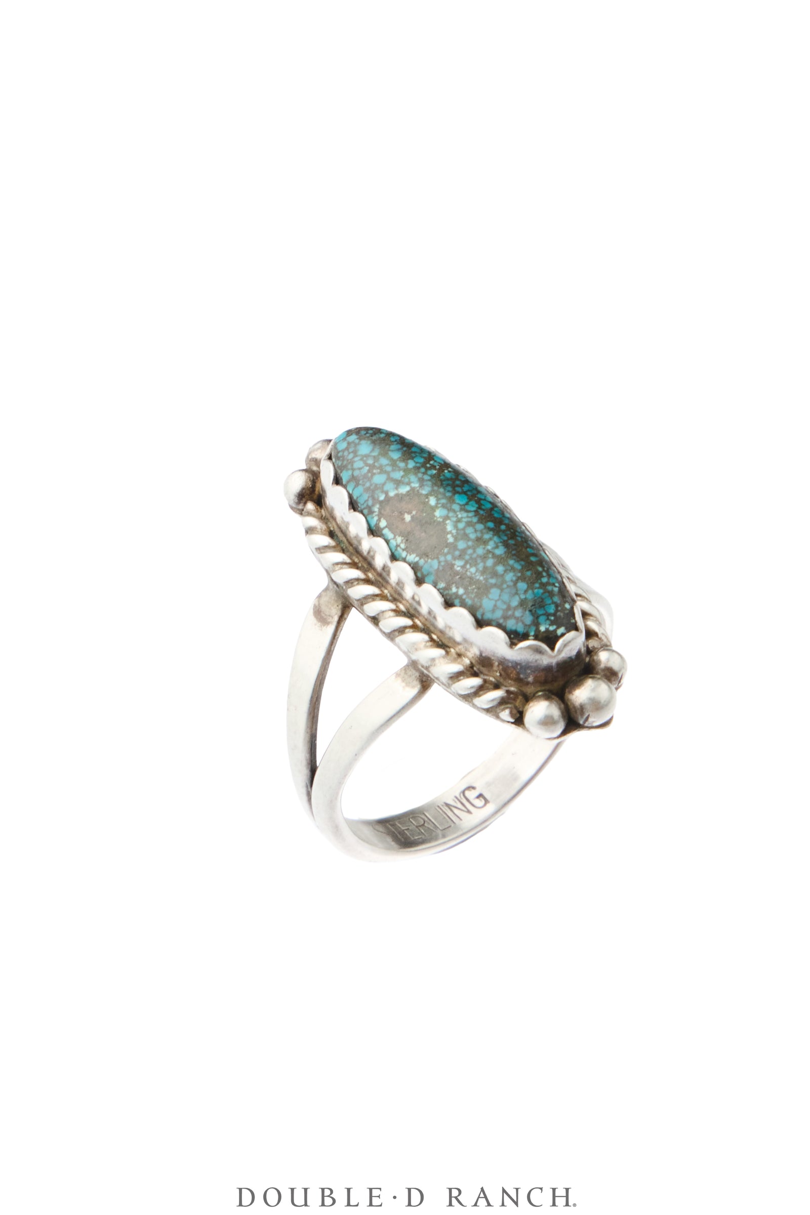 Ring, Natural Stone, Turquoise, Spiderweb, Hallmark, Vintage, 2191